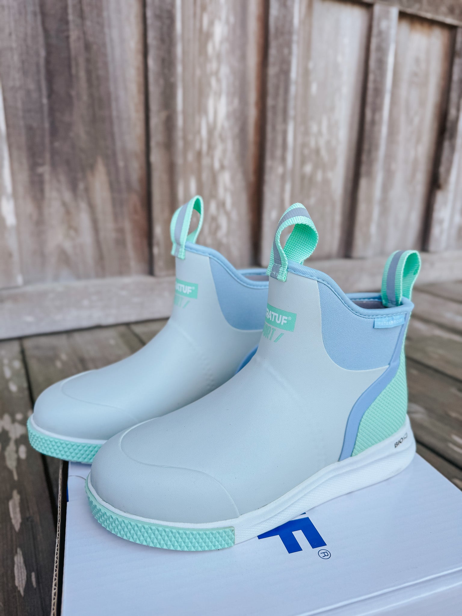 Women's Xtratuf 6 in Ankle Deck Boot Sport in Cloud Multi