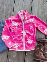 Youth Wrangler Icon Pink Fleece Jacket