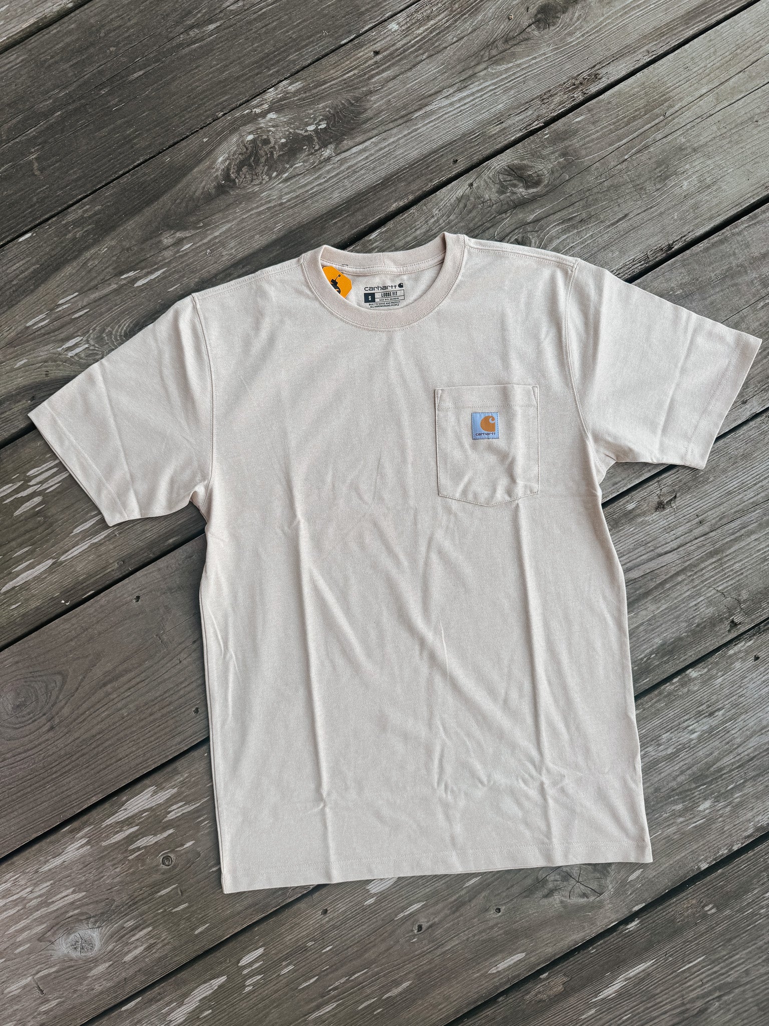 Men's Carhartt Loose Fit Heavyweight Short-Sleeve Pocket T-Shirt in Beach Heather