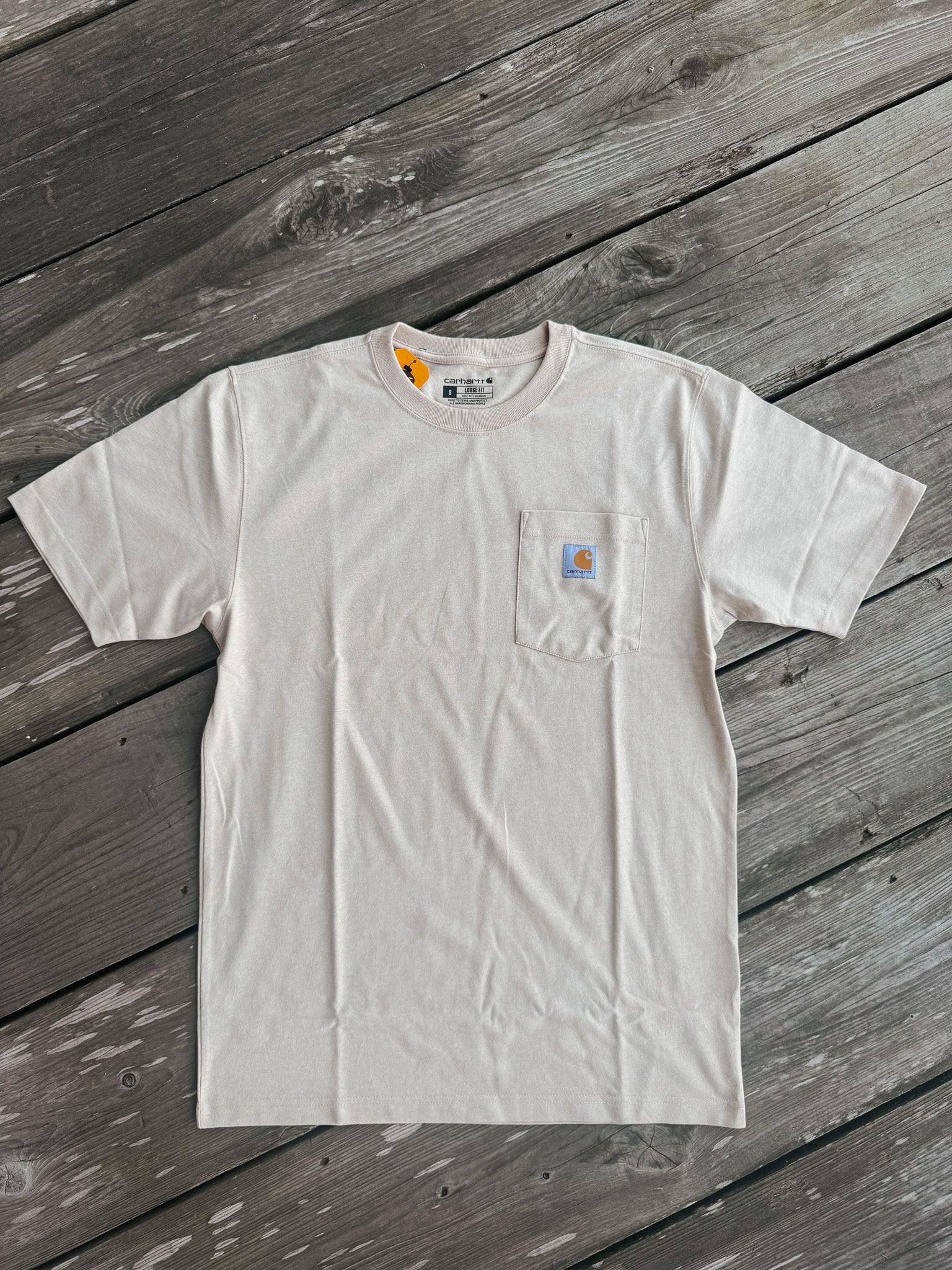 Men's Carhartt Loose Fit Heavyweight Short-Sleeve Pocket T-Shirt in Beach Heather