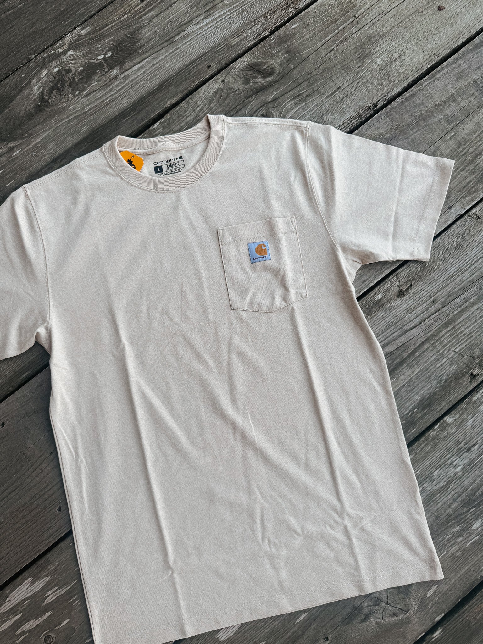 Men's Carhartt Loose Fit Heavyweight Short-Sleeve Pocket T-Shirt in Beach Heather