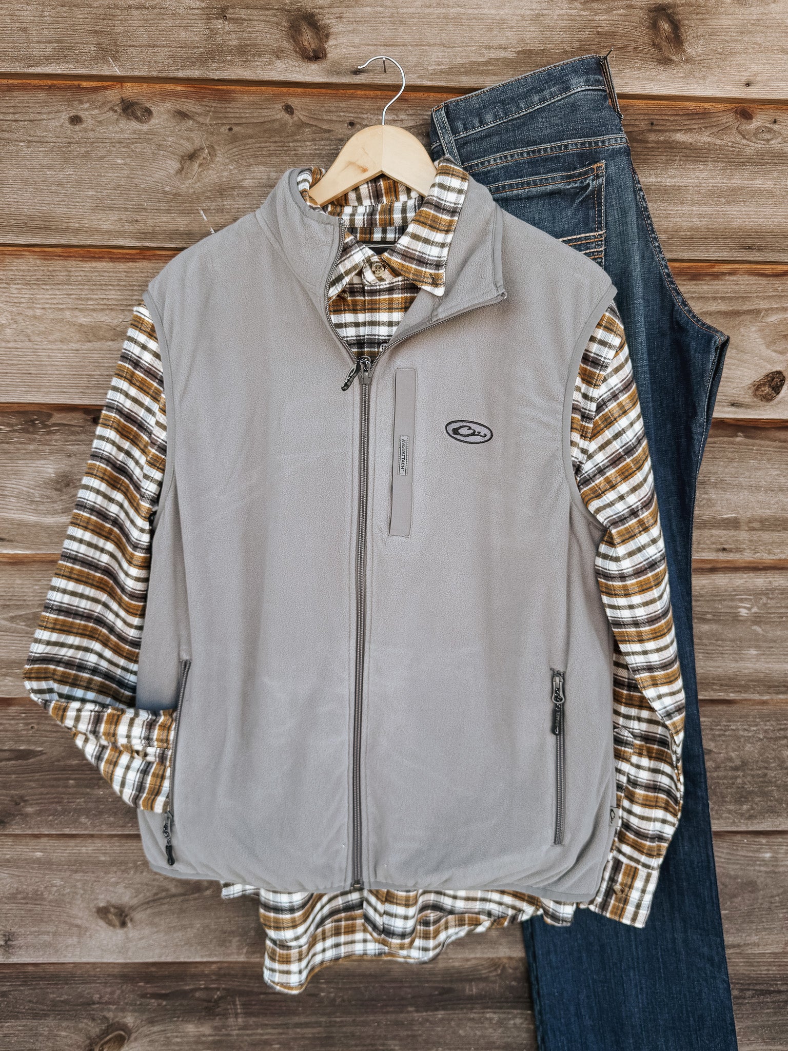 Men's Drake Grey Camp Fleece Vest