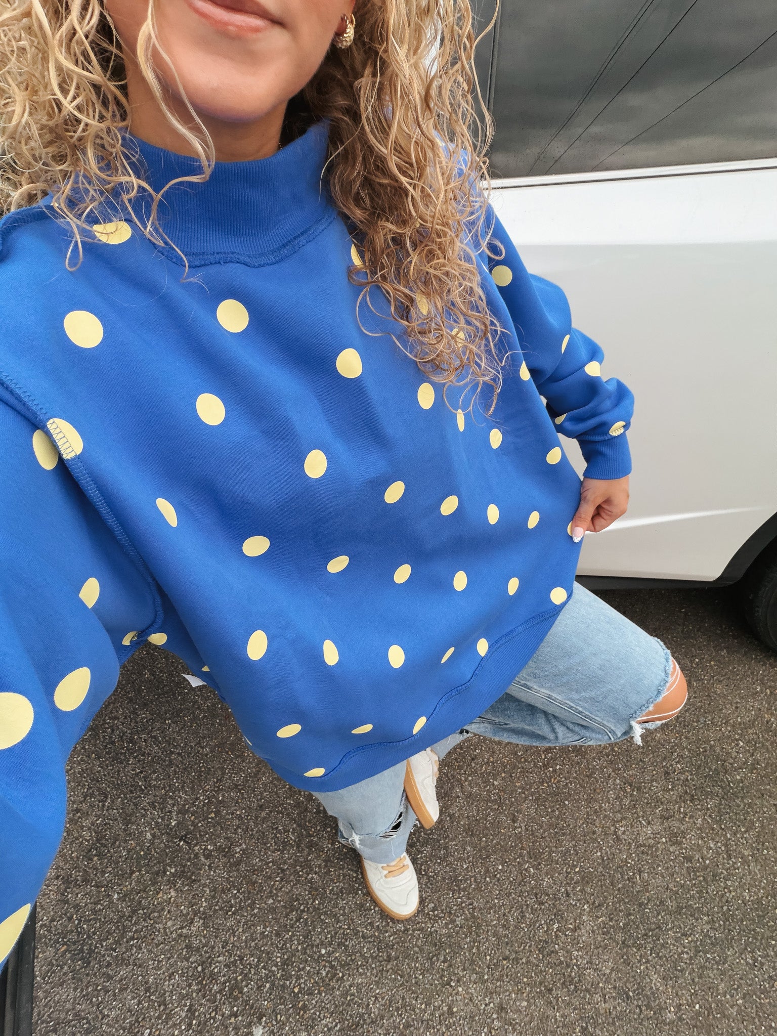 Mother Polka Dot REVERSIBLE Mock Neck