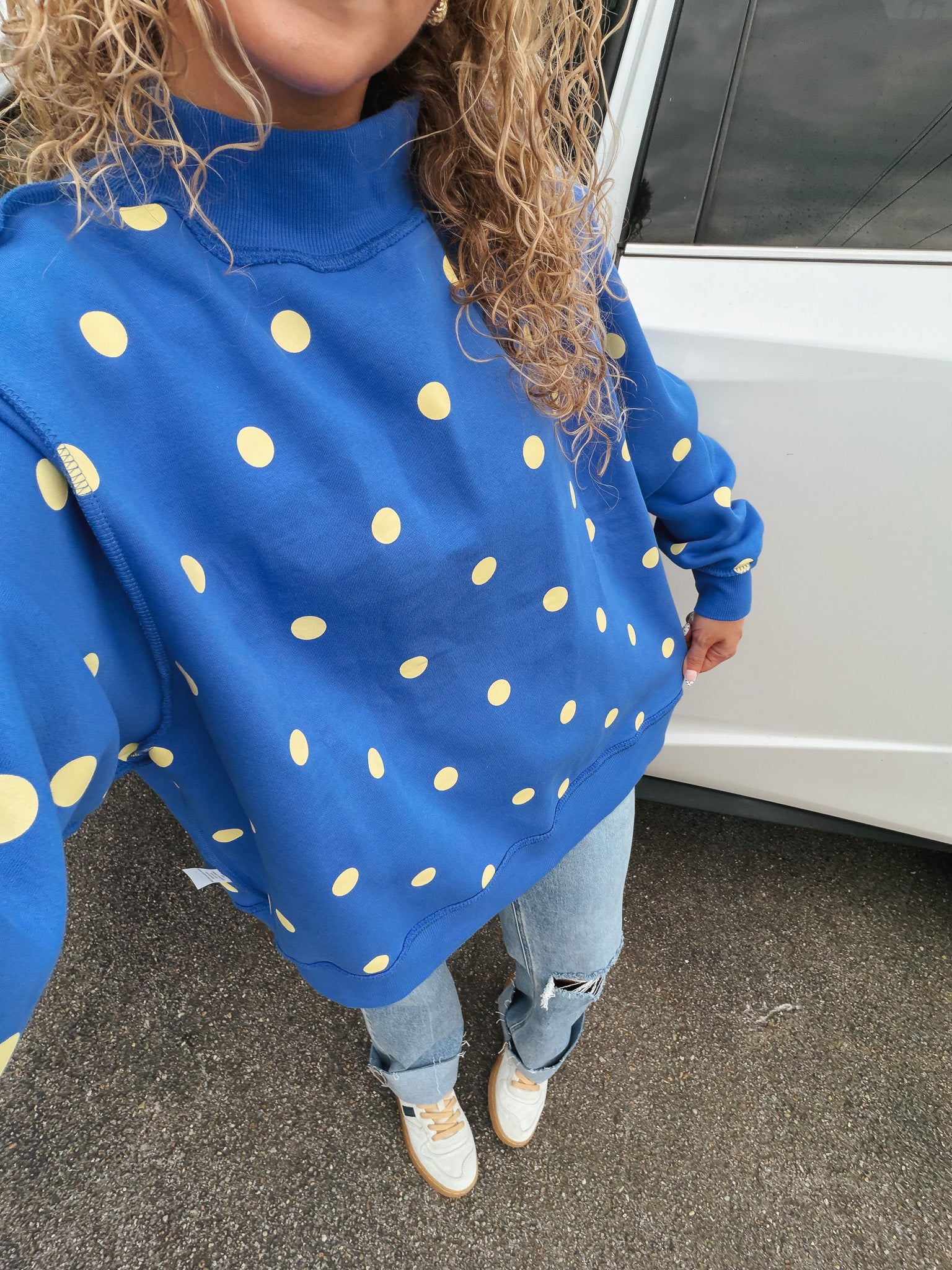 Mother Polka Dot REVERSIBLE Mock Neck