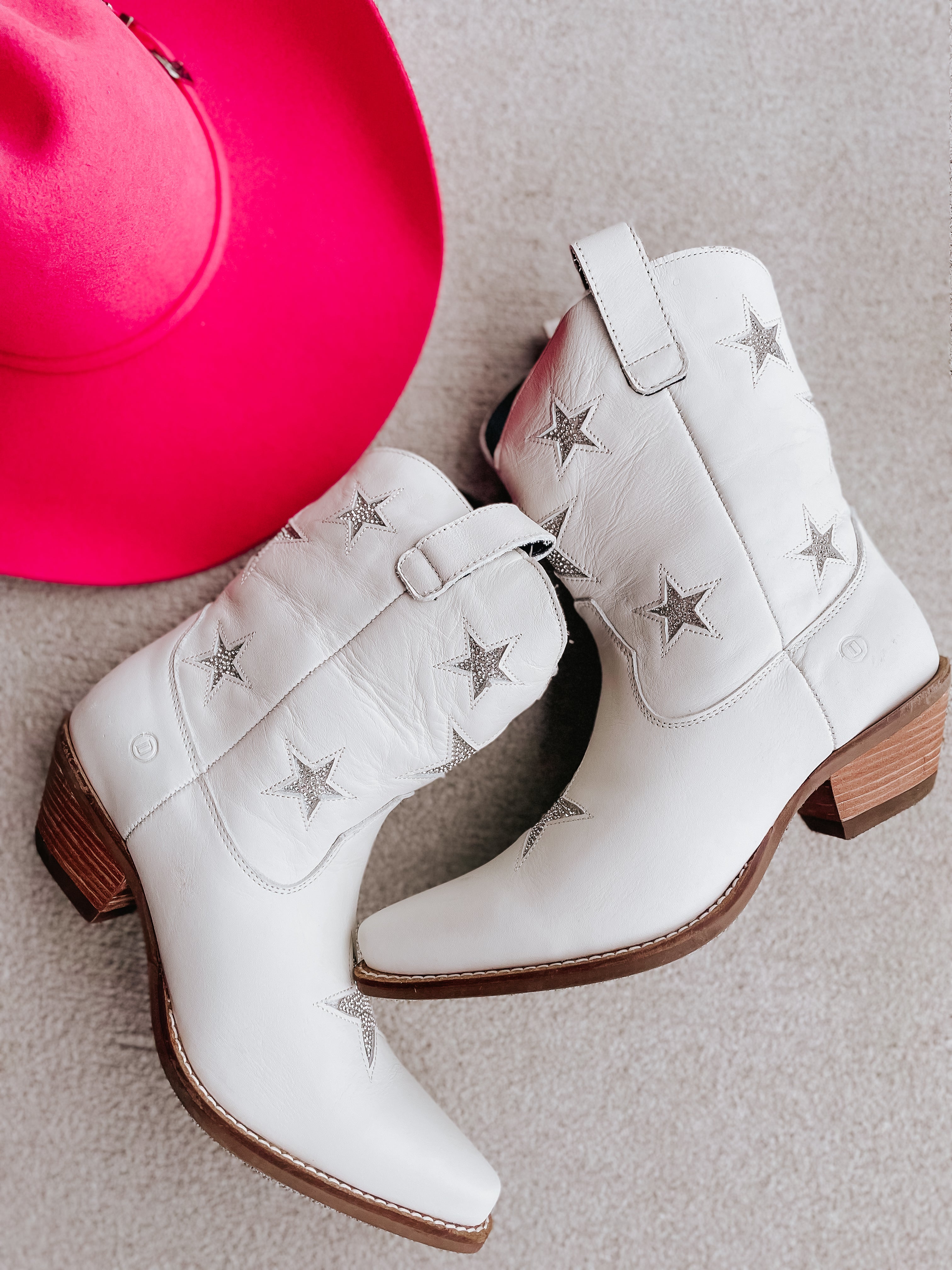 Dingo Star Struck White Leather Bootie