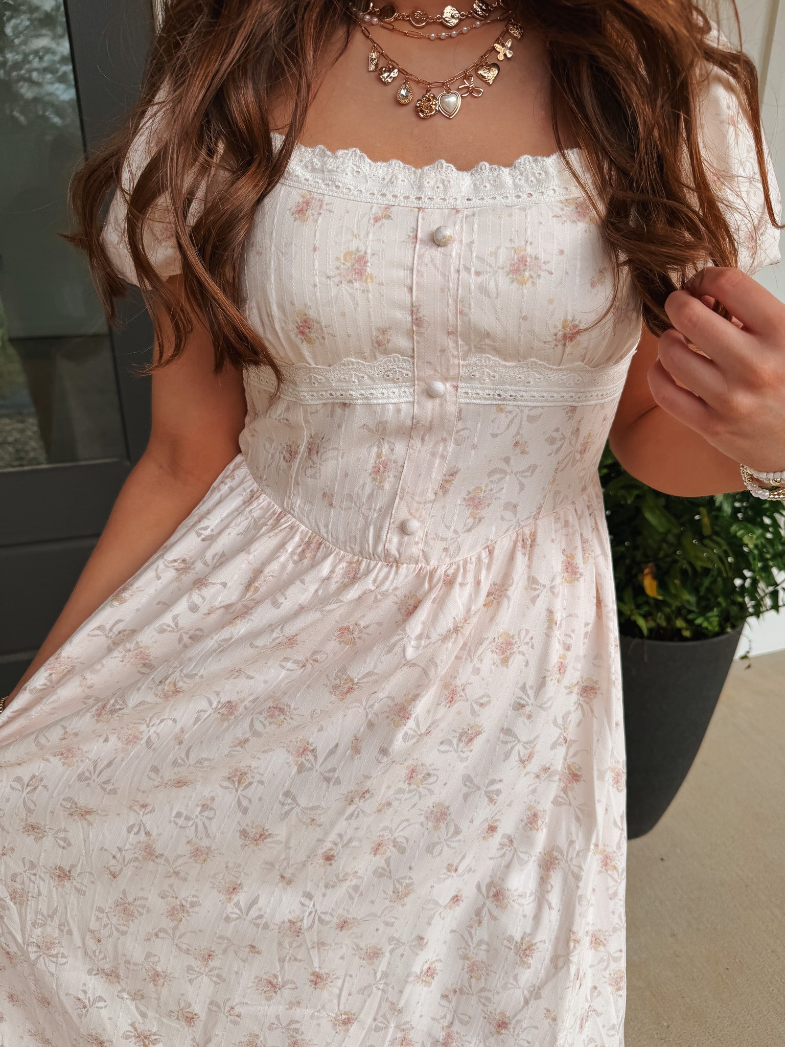 Vintage Charm Midi Dress in Blush
