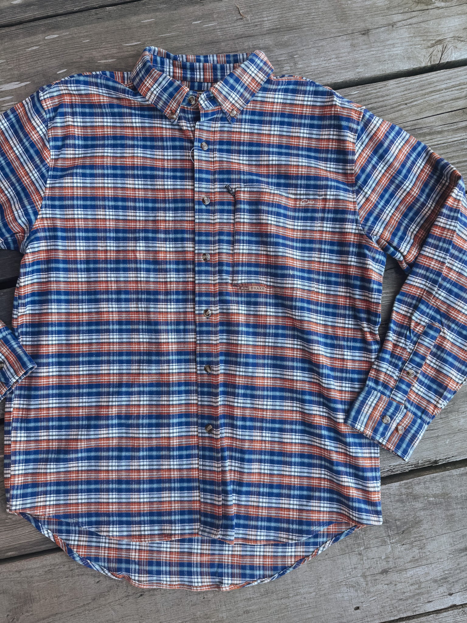 Men's Drake Autumn Brushed Twill Navy Plaid Button-Down