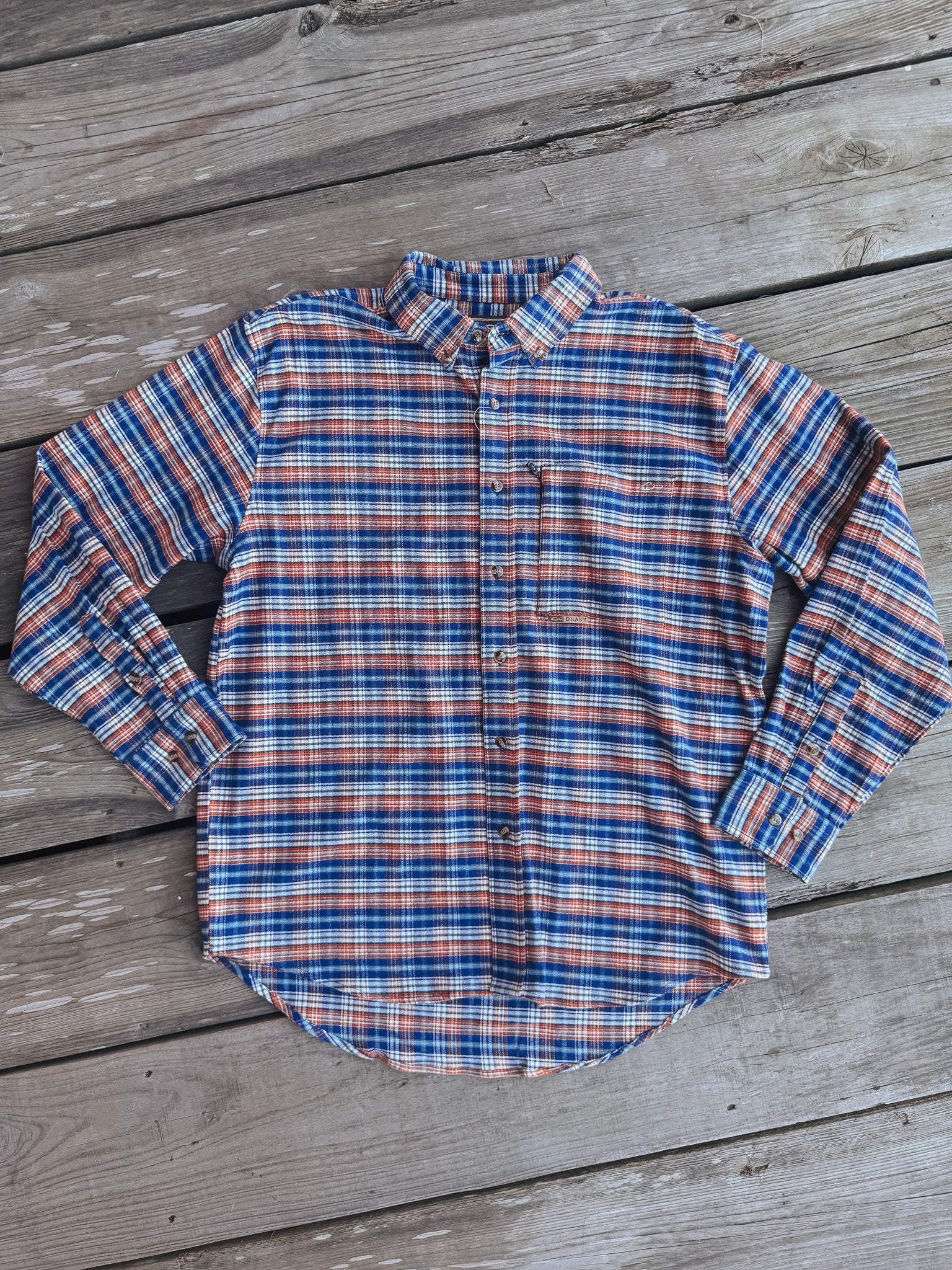 Men's Drake Autumn Brushed Twill Navy Plaid Button-Down