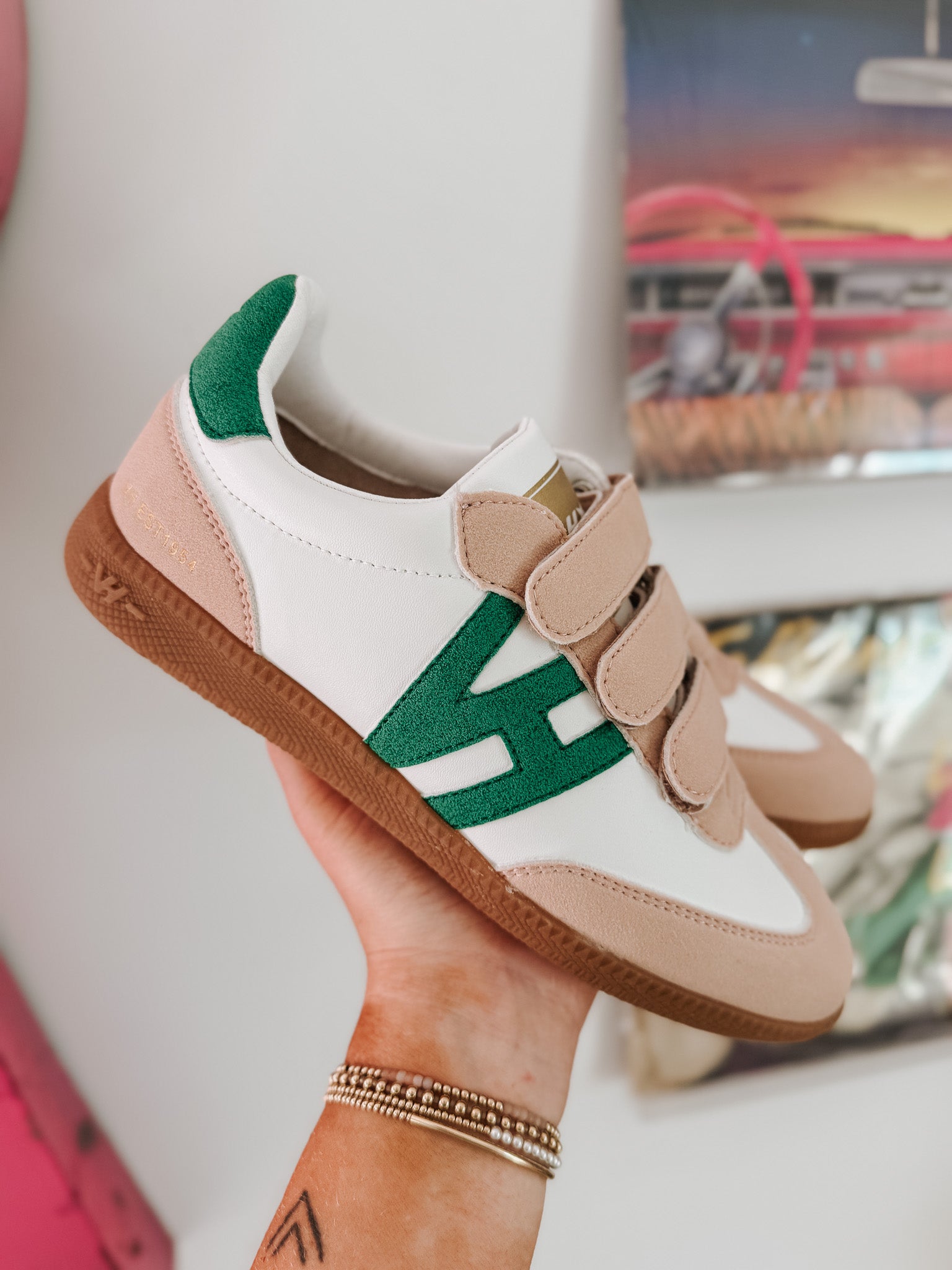 Vintage Havana Pace 5 White Taupe Green Sneakers