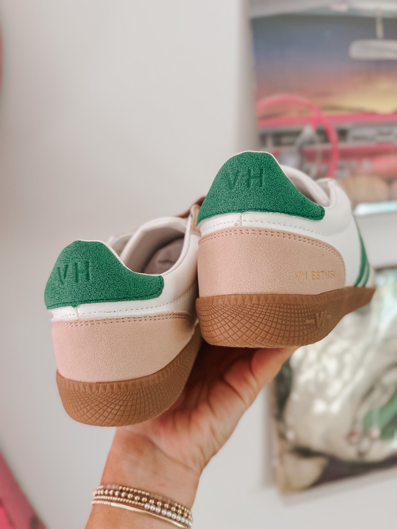 Vintage Havana Pace 5 White Taupe Green Sneakers