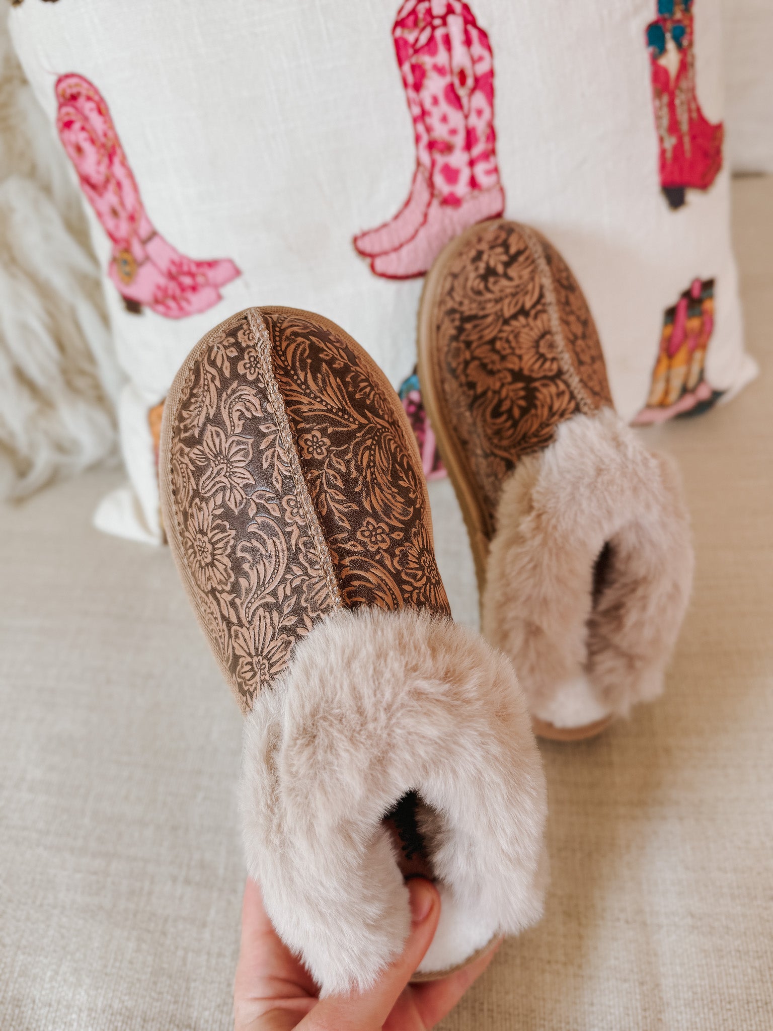 Lolly Nude Fur Lined Slippers
