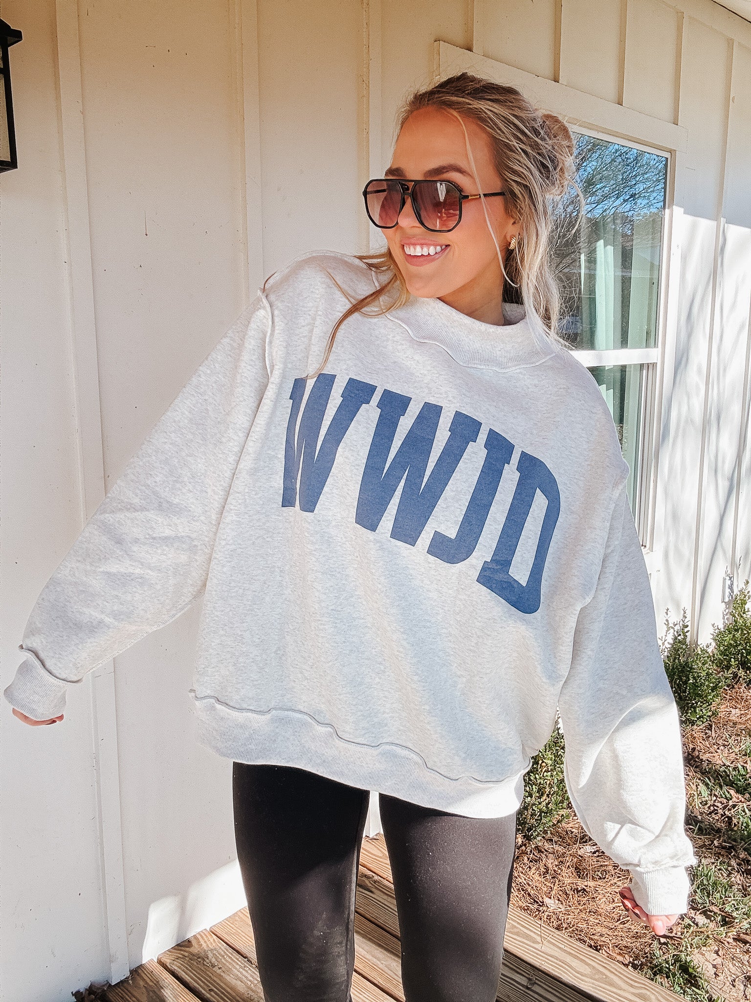 Reversible Mock Neck WWJD/Amen Sweatshirt