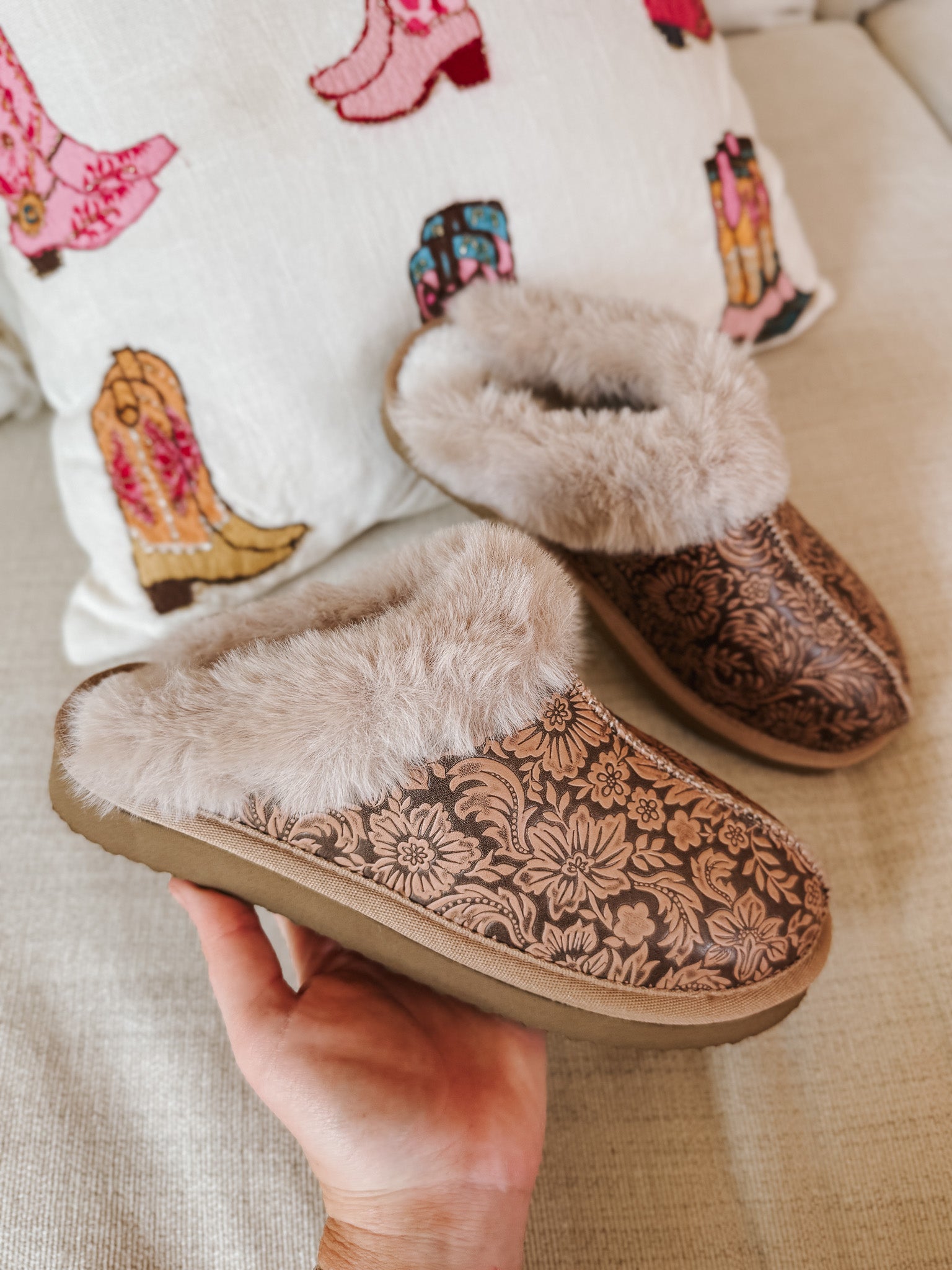 Lolly Nude Fur Lined Slippers