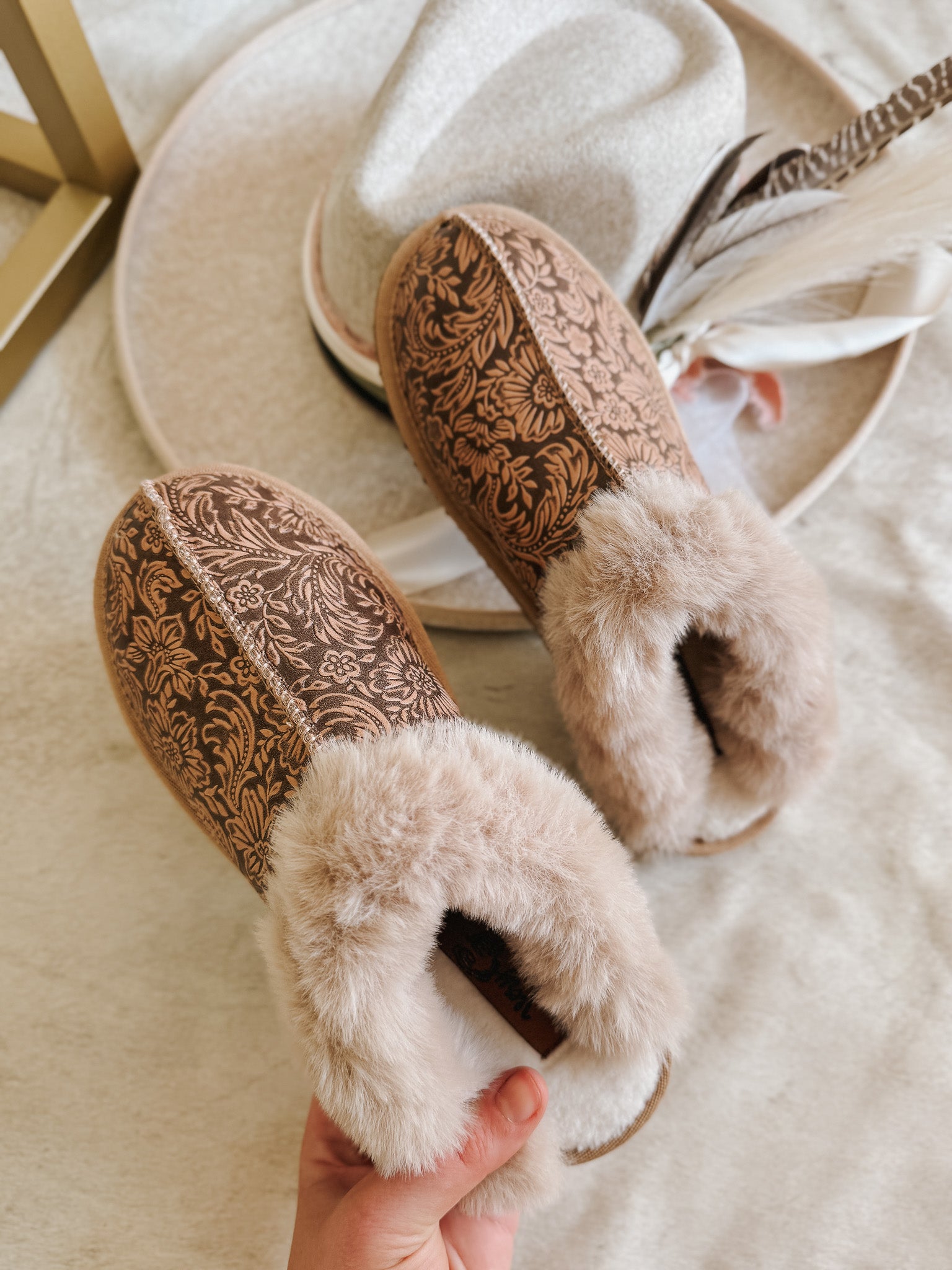 Lolly Nude Fur Lined Slippers