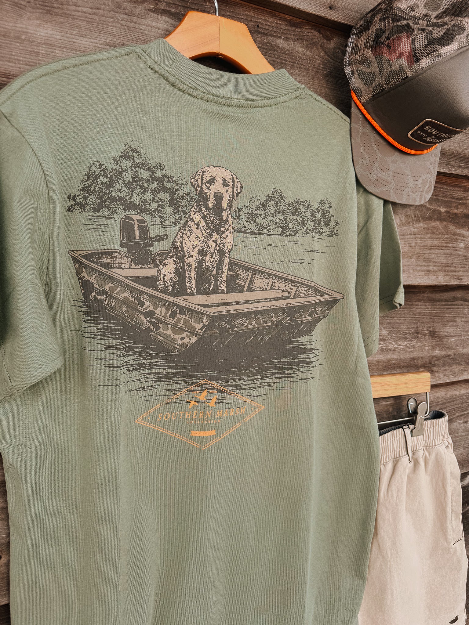 Southern Marsh Patient Pup T-Shirt in Bay Green