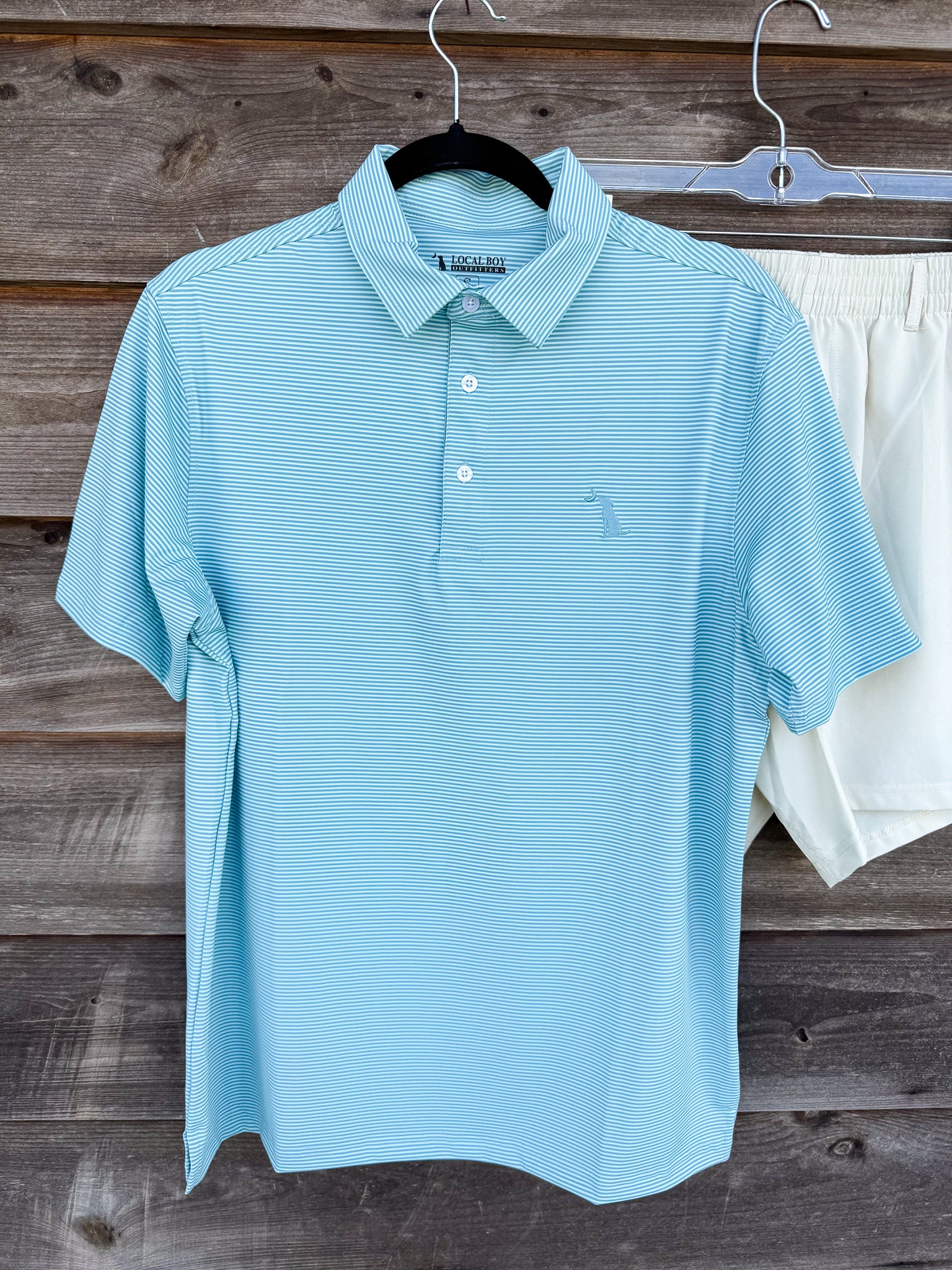Men's Local Boy Outfitters Palms Polo in Dark Teal/Teal