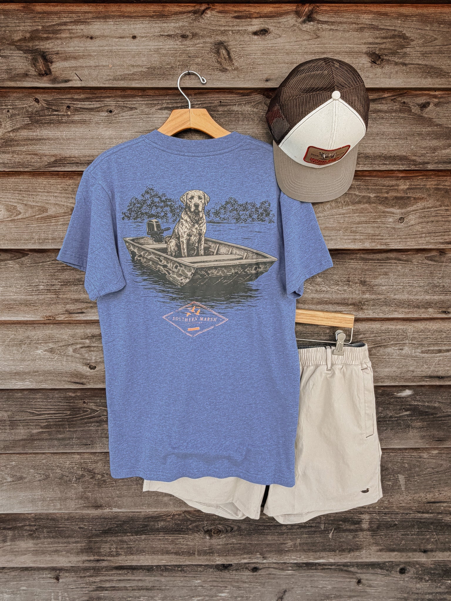 Southern Marsh Patient Pup T-Shirt in Washed Blue