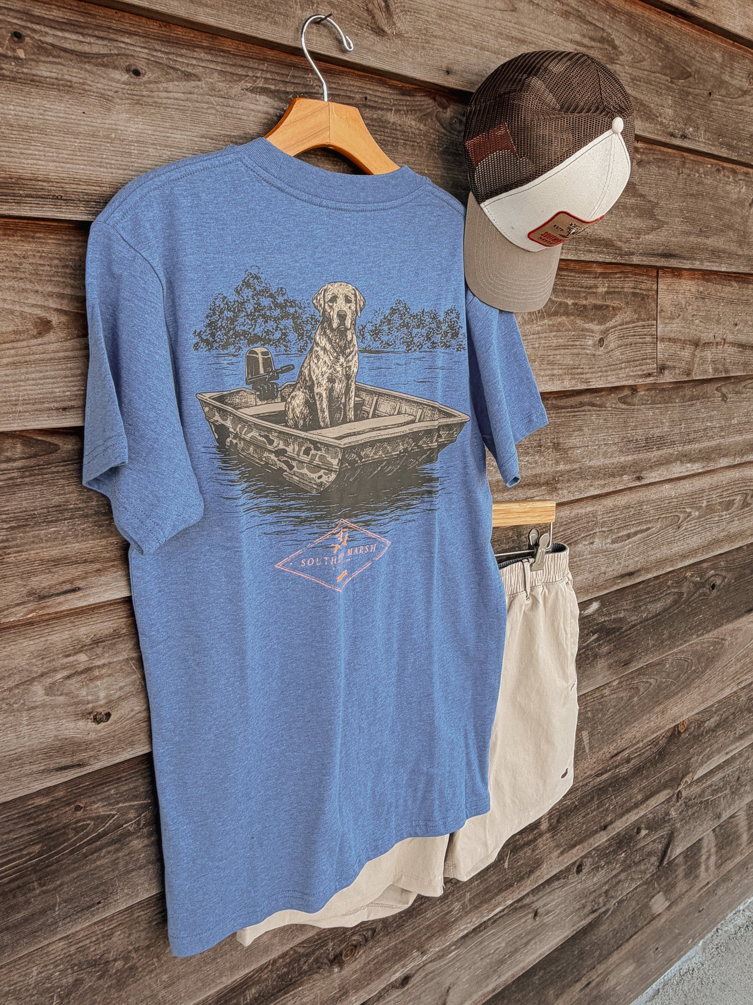 Southern Marsh Patient Pup T-Shirt in Washed Blue
