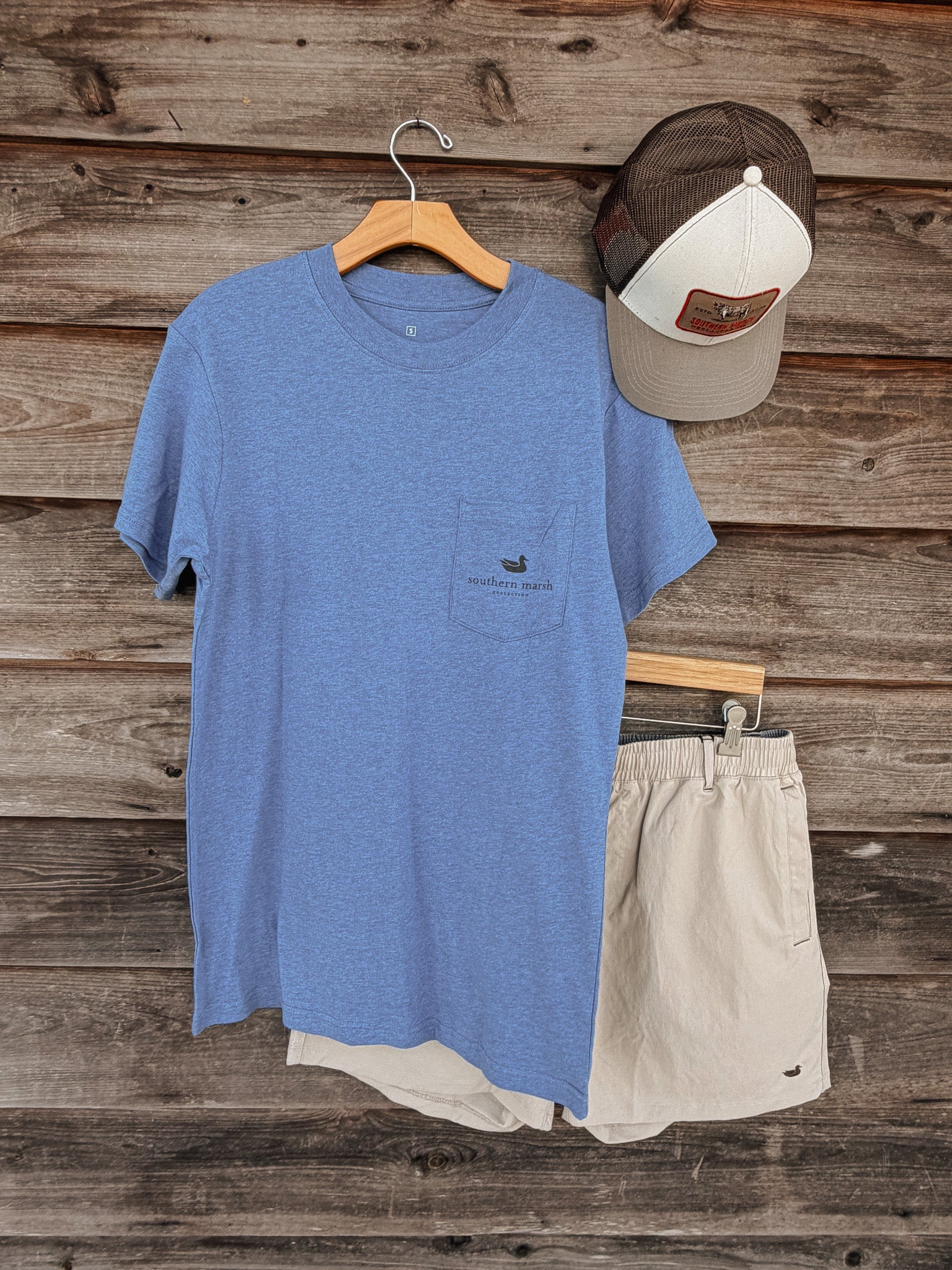 Southern Marsh Patient Pup T-Shirt in Washed Blue
