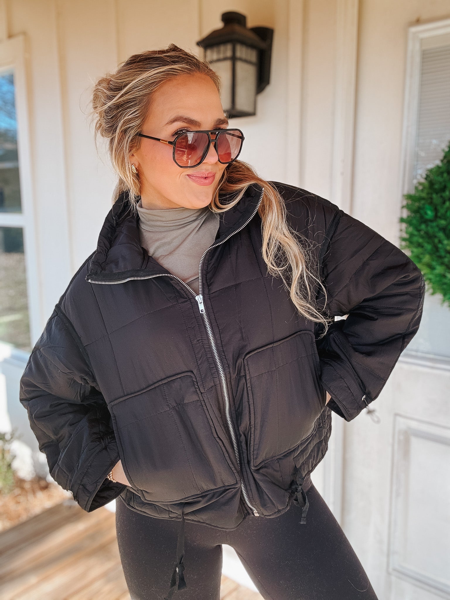 Winter Weather Black Puffer Jacket