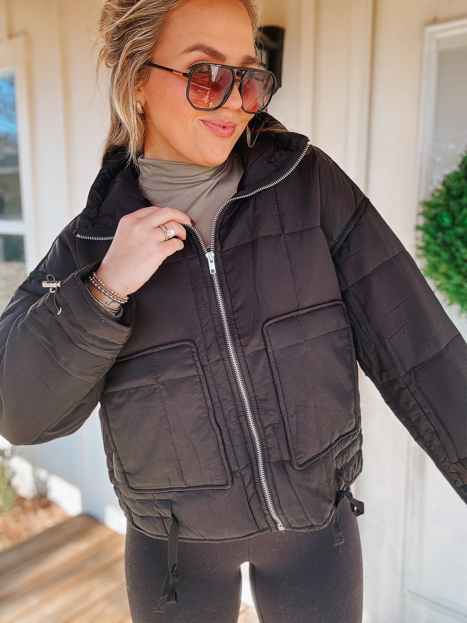 Winter Weather Black Puffer Jacket