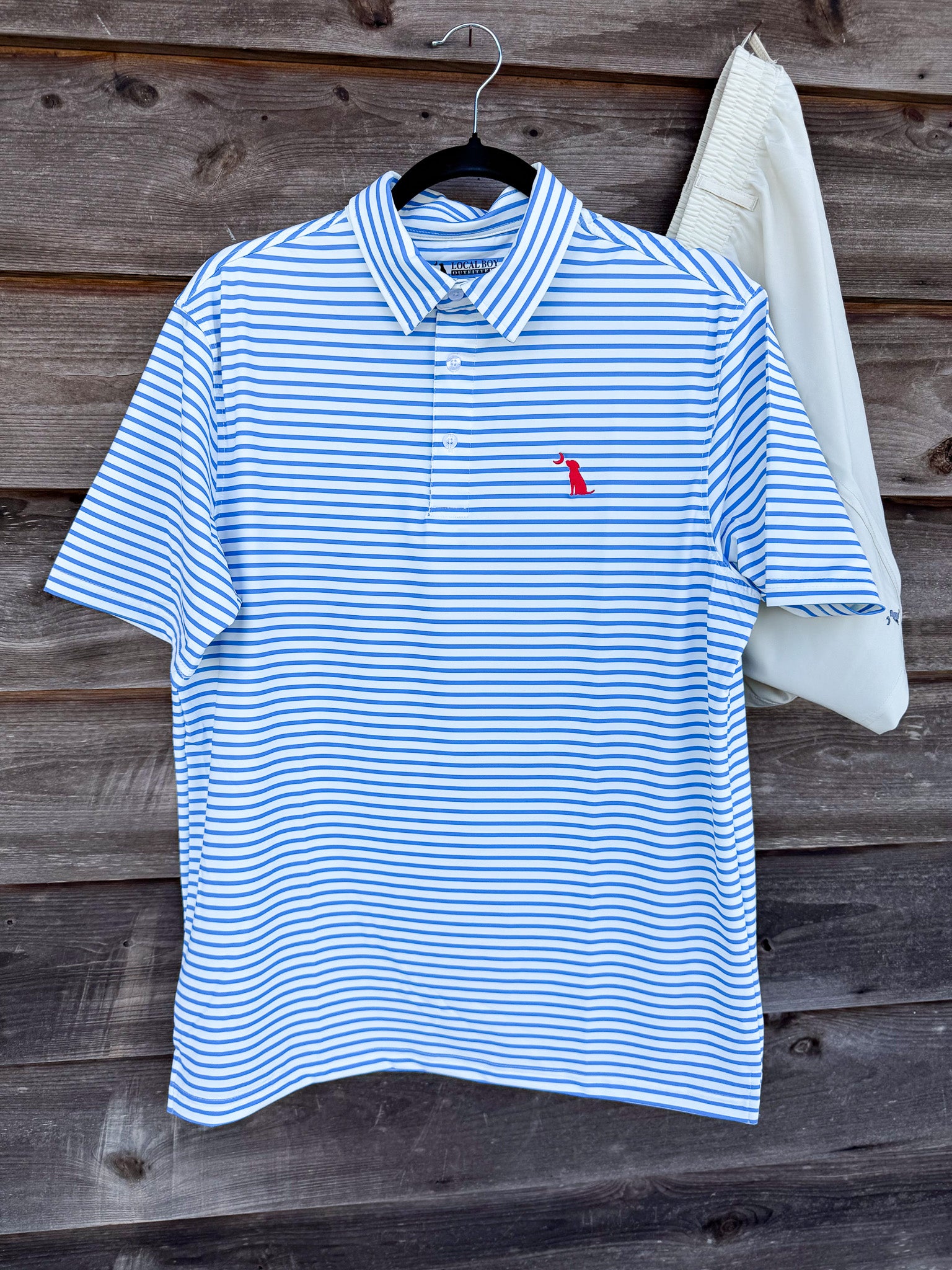 Men's Local Boy Outfitters Edisto Polo in Marina/White