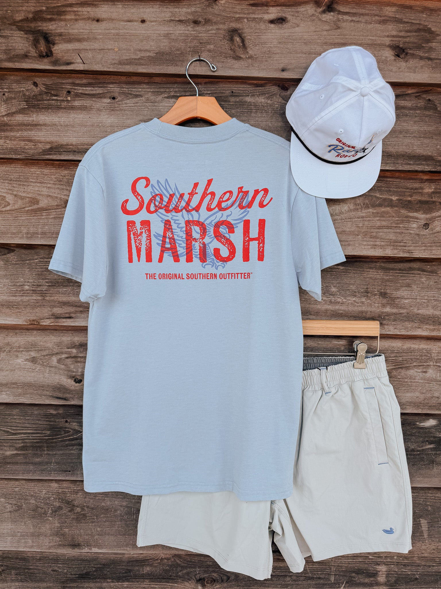Southern Marsh Freedom Seawash T-Shirt in Mist Blue