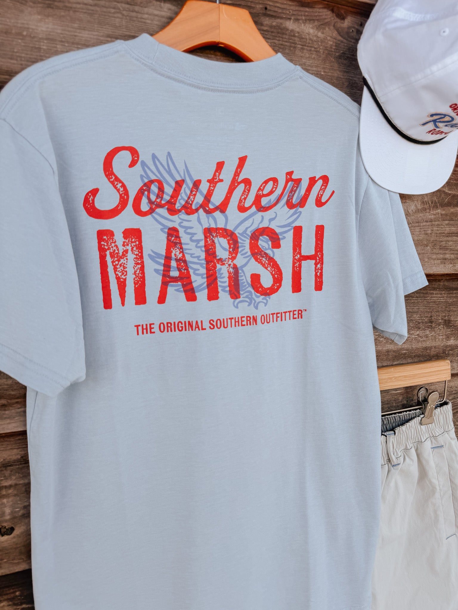 Southern Marsh Freedom Seawash T-Shirt in Mist Blue