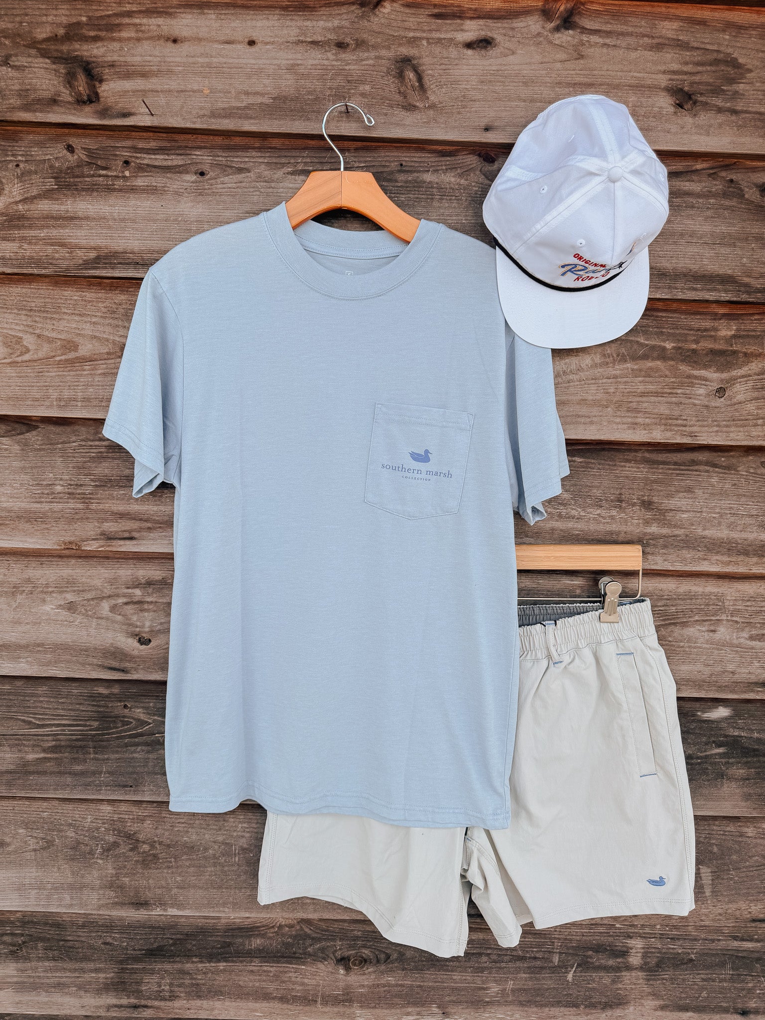 Southern Marsh Freedom Seawash T-Shirt in Mist Blue