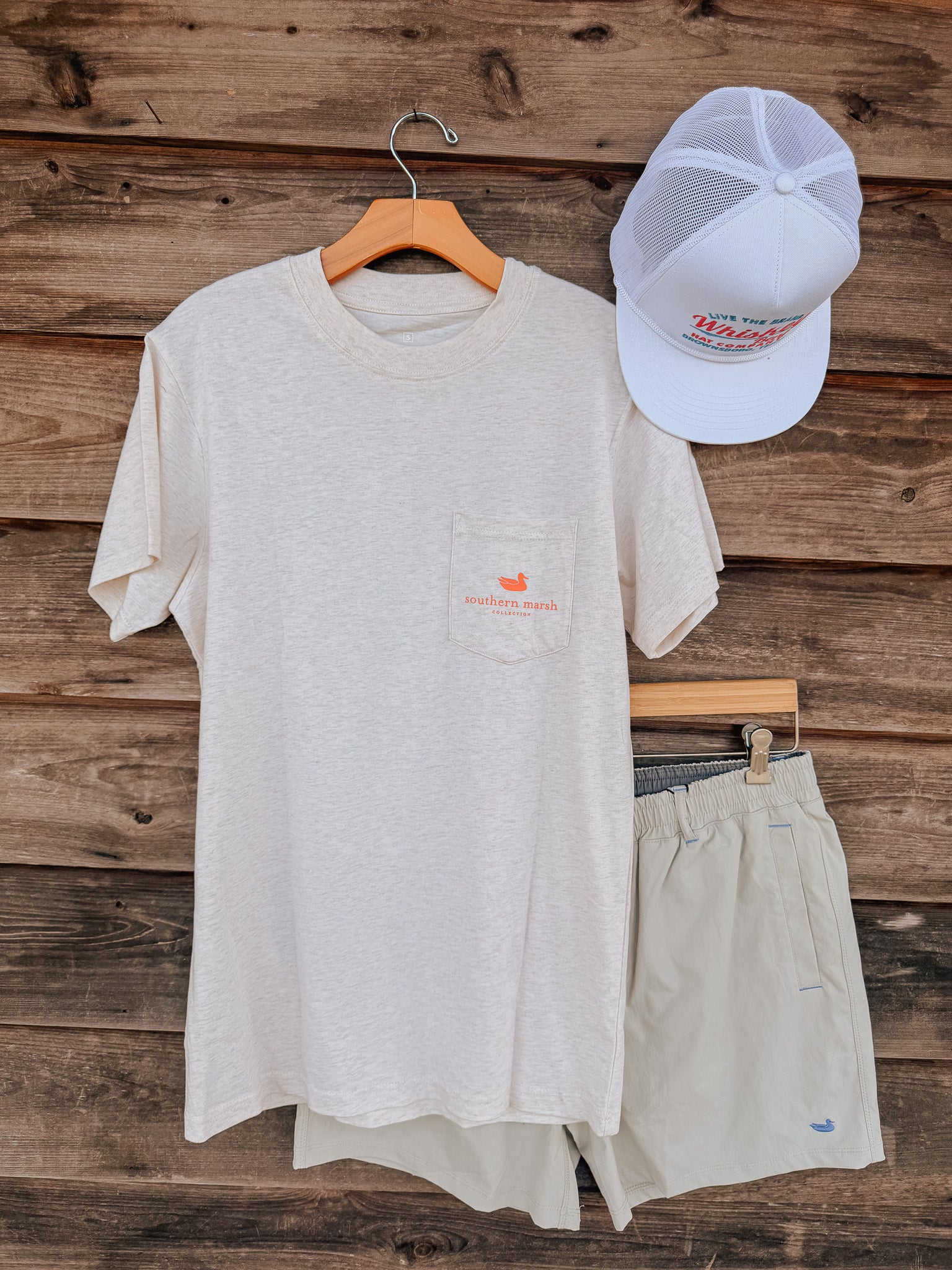Southern Marsh Pin High T-Shirt in Washed Pebble