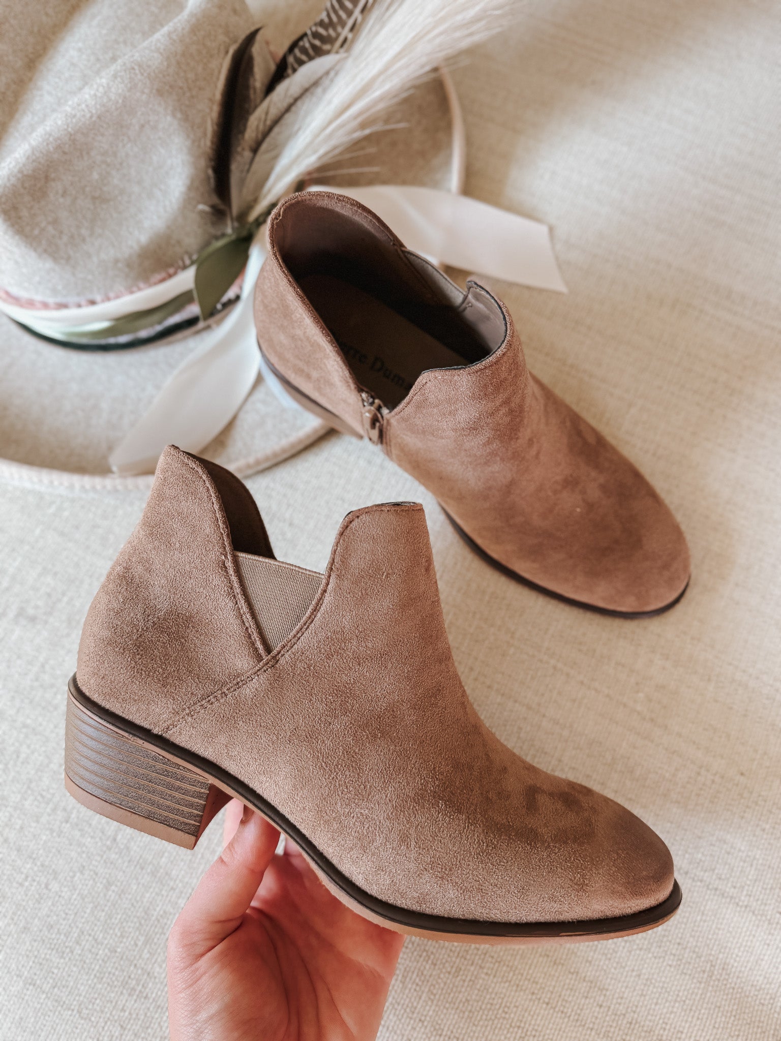 One Step Closer Taupe Bootie