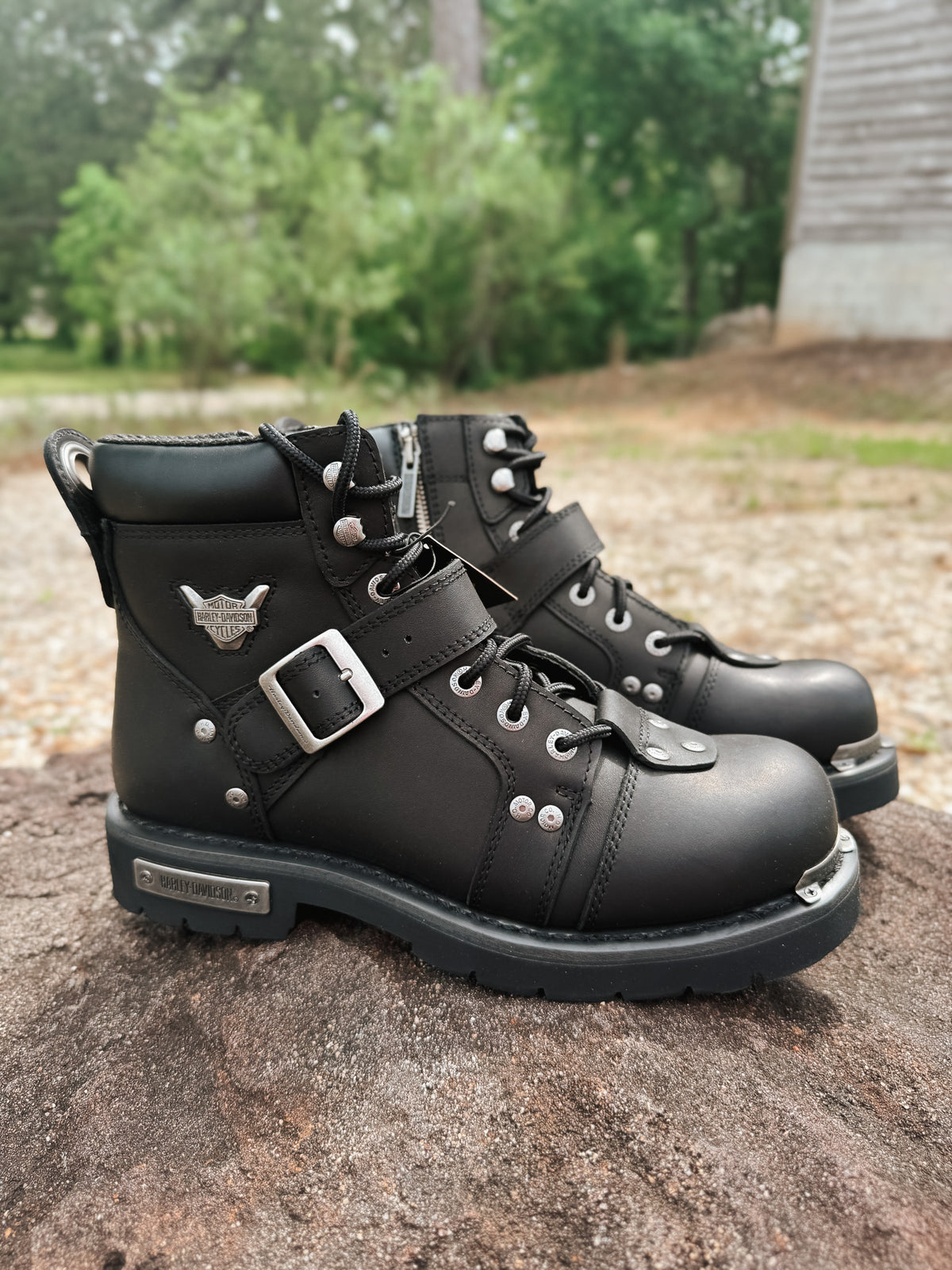 Harley-Davidson Boot Straps - 6” Base Model Premium Rubber Straps, Complete Set, Unisex