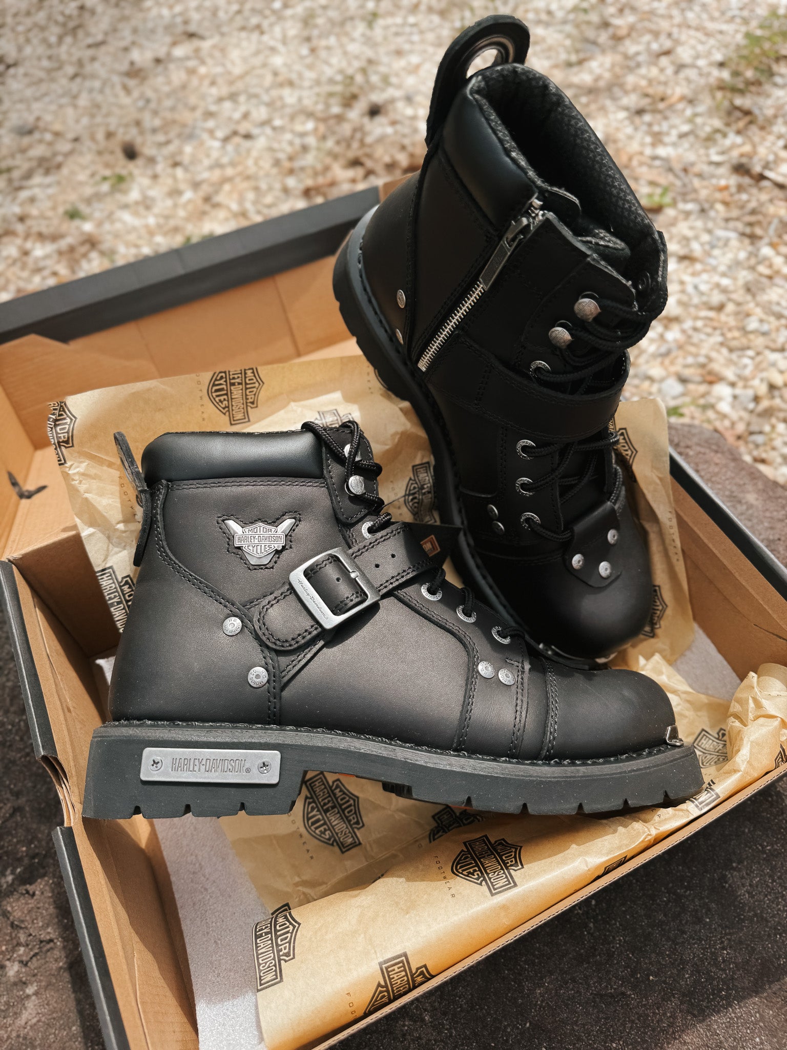 Men's Harley-Davidson Brake Buckle Black 6.00-Inch Motorcycle Boots