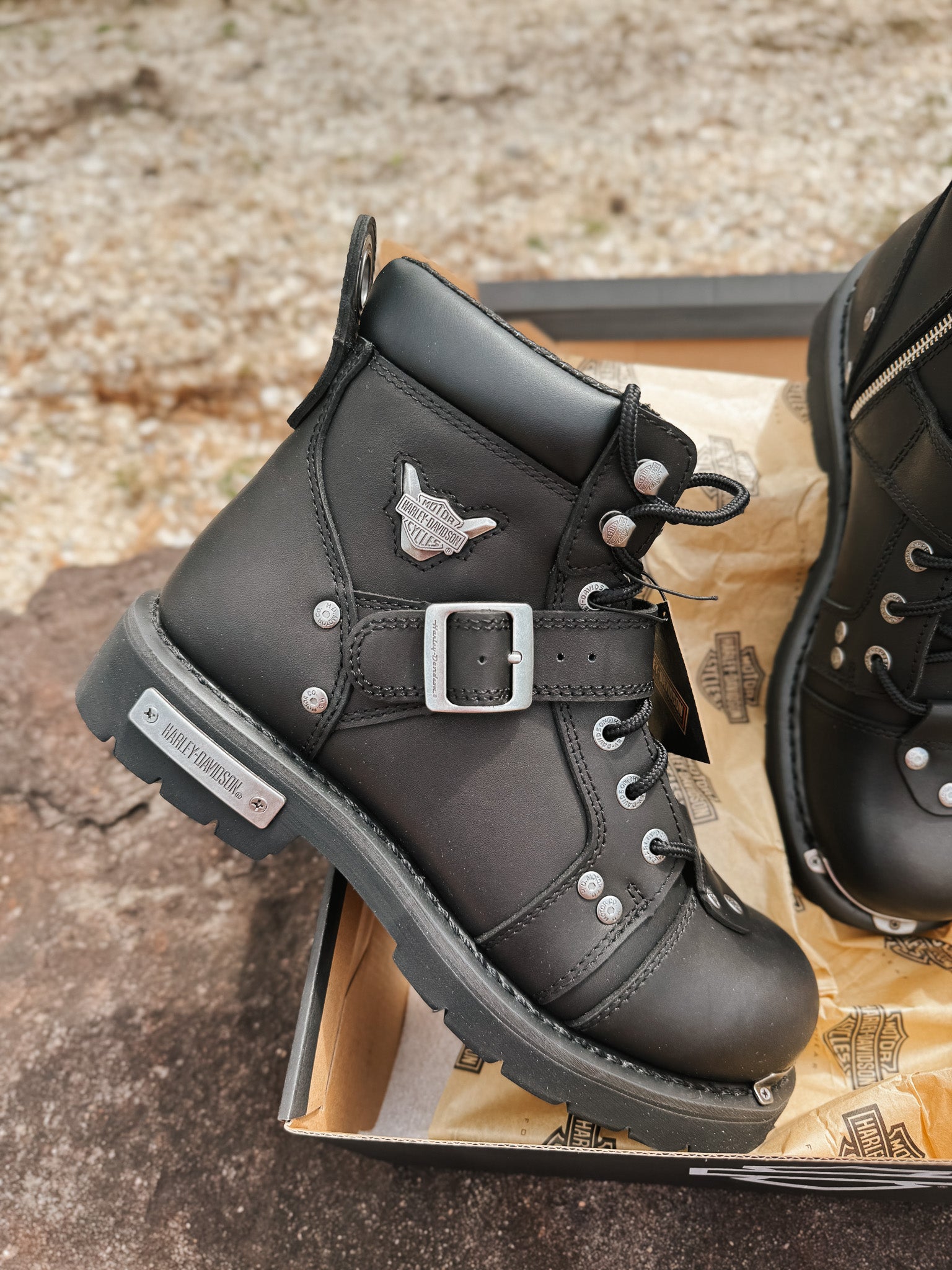 Men's Harley-Davidson Brake Buckle Black 6.00-Inch Motorcycle Boots