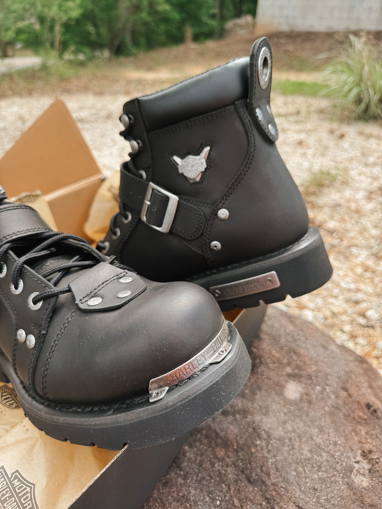 Men's Harley-Davidson Brake Buckle Black 6.00-Inch Motorcycle Boots