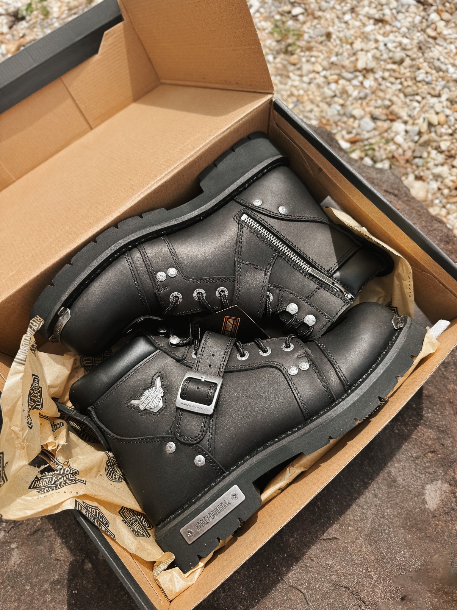 Men's Harley-Davidson Brake Buckle Black 6.00-Inch Motorcycle Boots