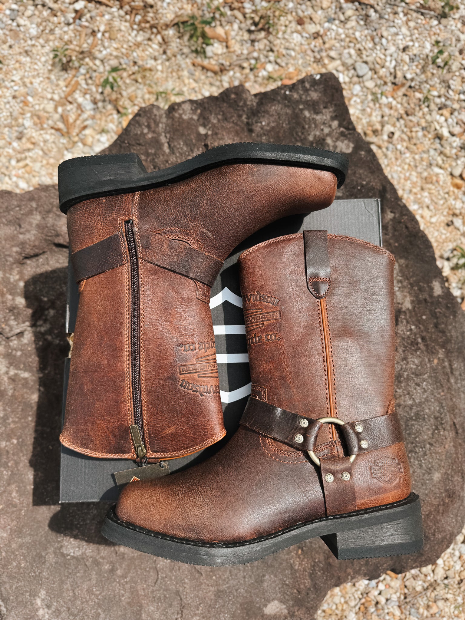 Men's Harley-Davidson Hustin West 11-Inch Brown Motorcycle Boots