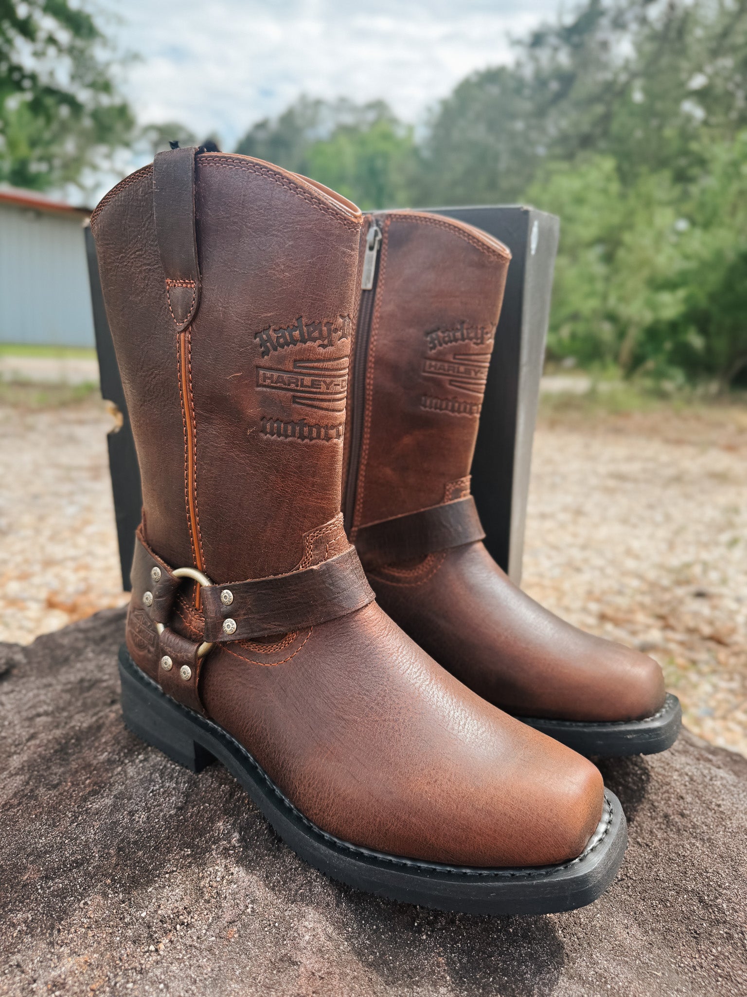 Men's Harley-Davidson Hustin West 11-Inch Brown Motorcycle Boots