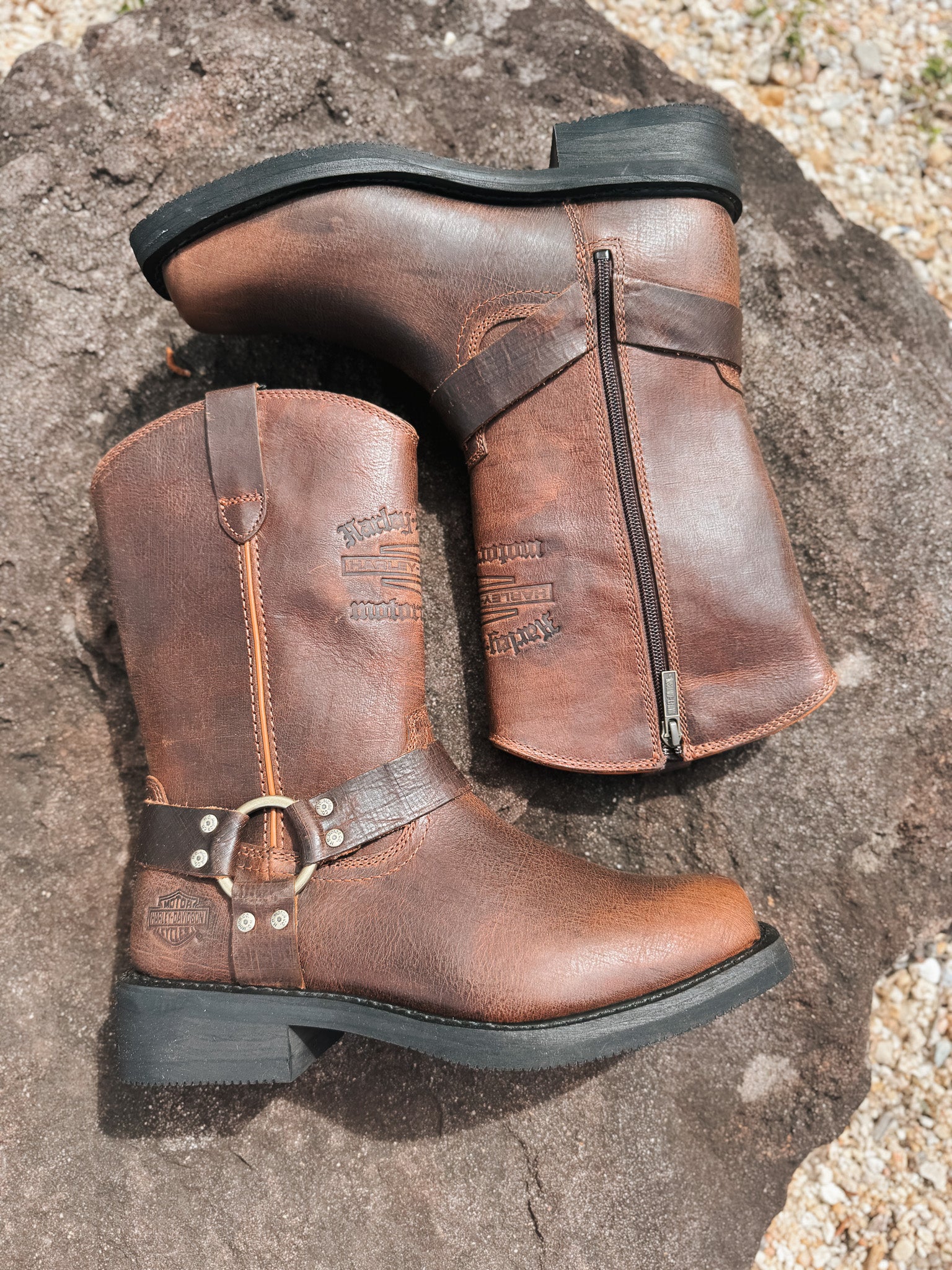 Men's Harley-Davidson Hustin West 11-Inch Brown Motorcycle Boots