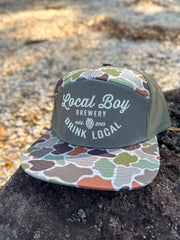Men's Local Boy Outfitters Brew 7 Panel Trucker in Forest Camo