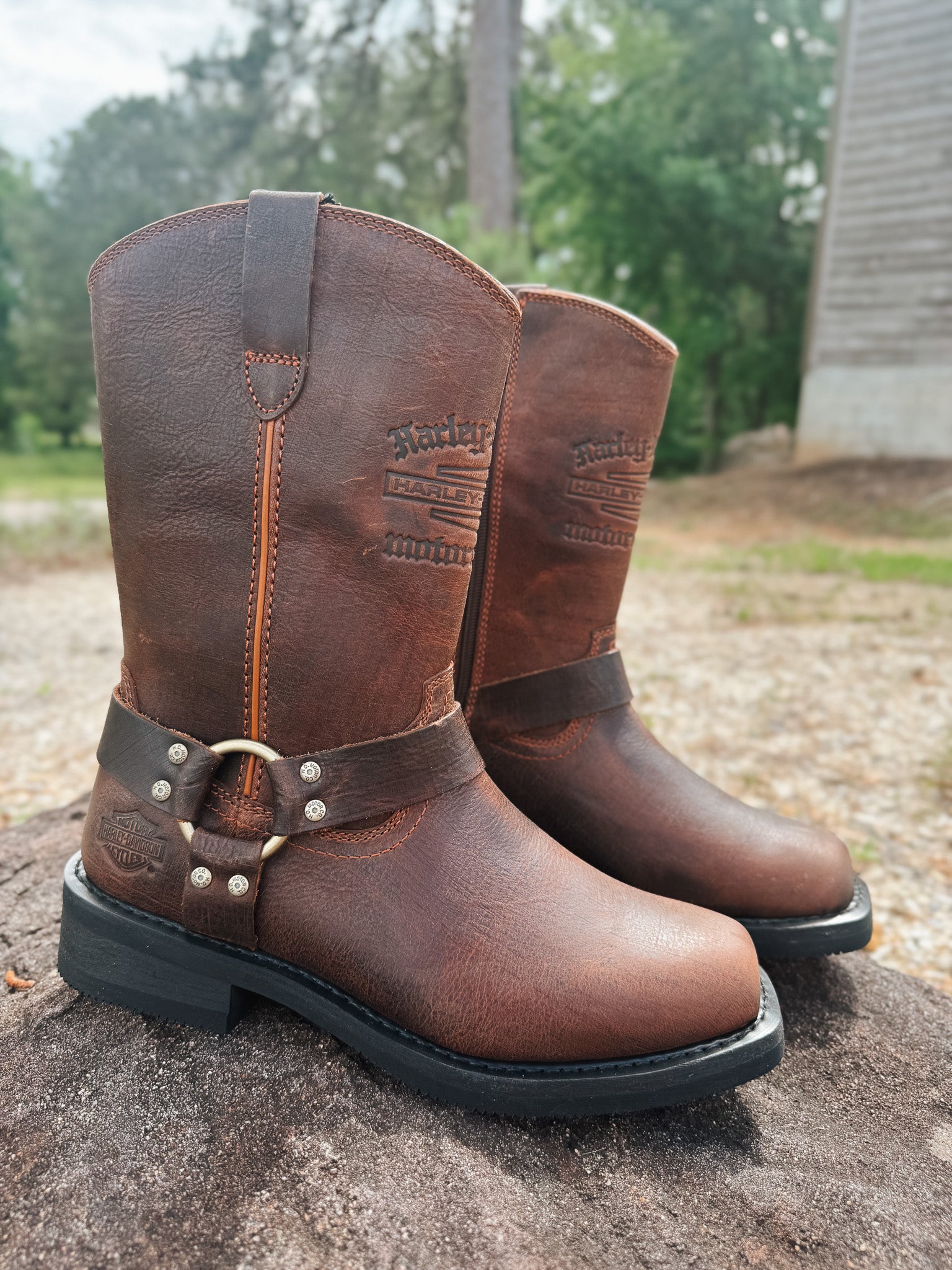 Men's Harley-Davidson Hustin West 11-Inch Brown Motorcycle Boots