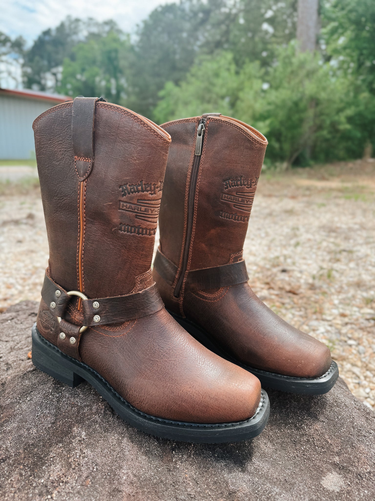 Men's Harley-Davidson Hustin West 11-Inch Brown Motorcycle Boots