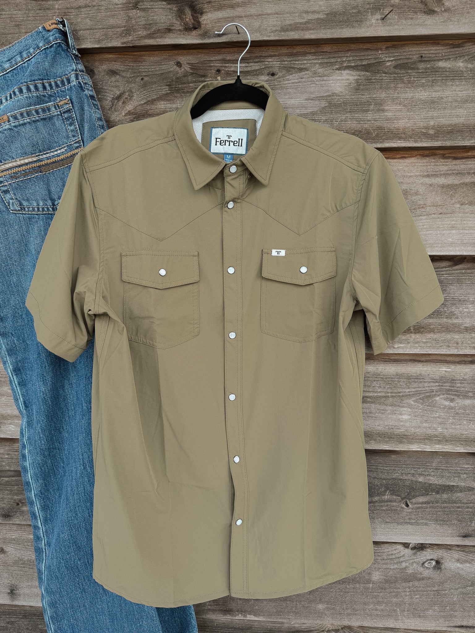 Men's Ferrell CORE - Khaki Short Sleeve Snap Shirt
