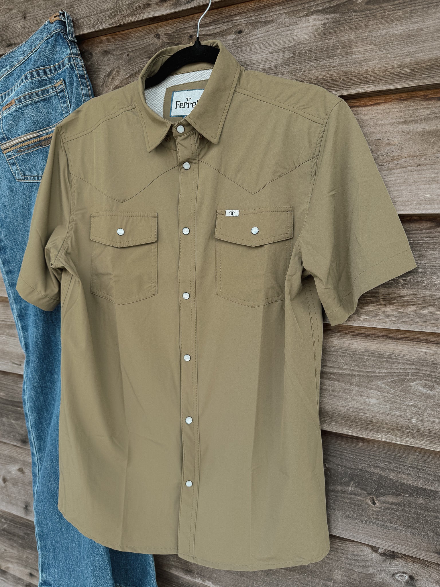 Men's Ferrell CORE - Khaki Short Sleeve Snap Shirt