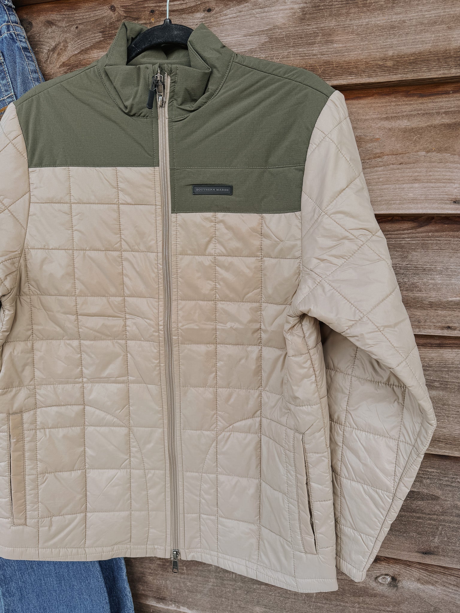 Men's Southern Marsh Falcon Hill Quilted Jacket in Khaki