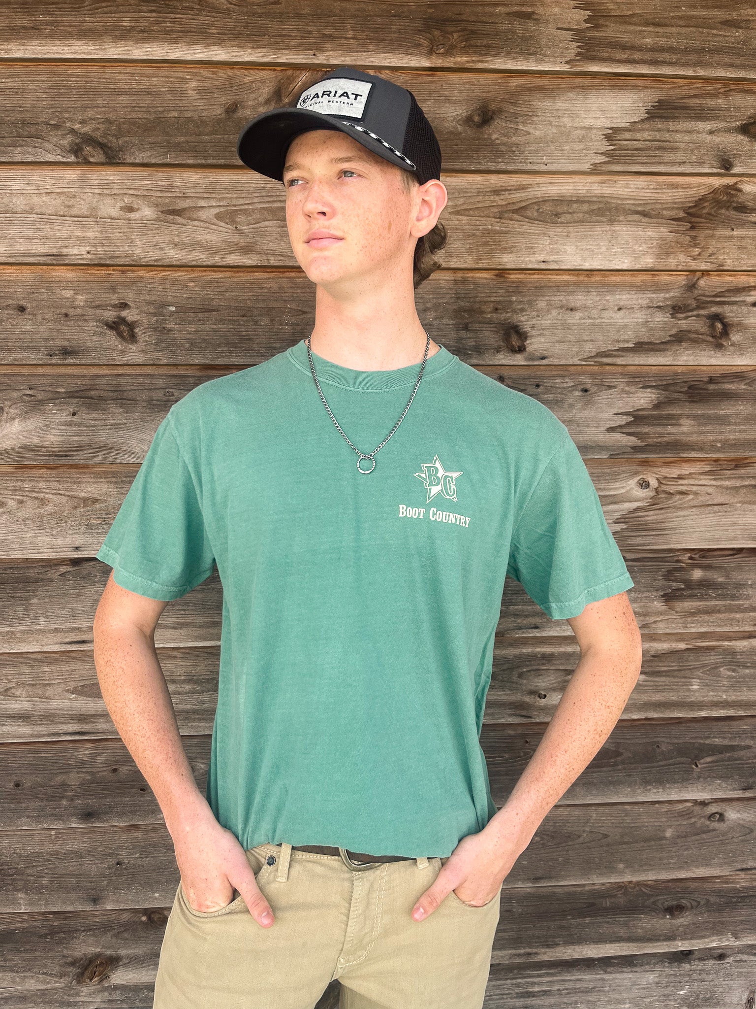 **EXCLUSIVE** Boot Country Born To Hunt T-Shirt in Light Green