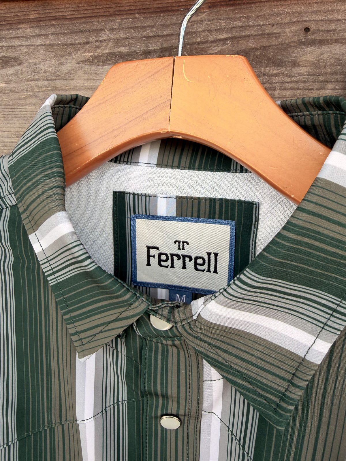 Ferrell | The Tristan in Black/Green - Long Sleeve Pearl Snap