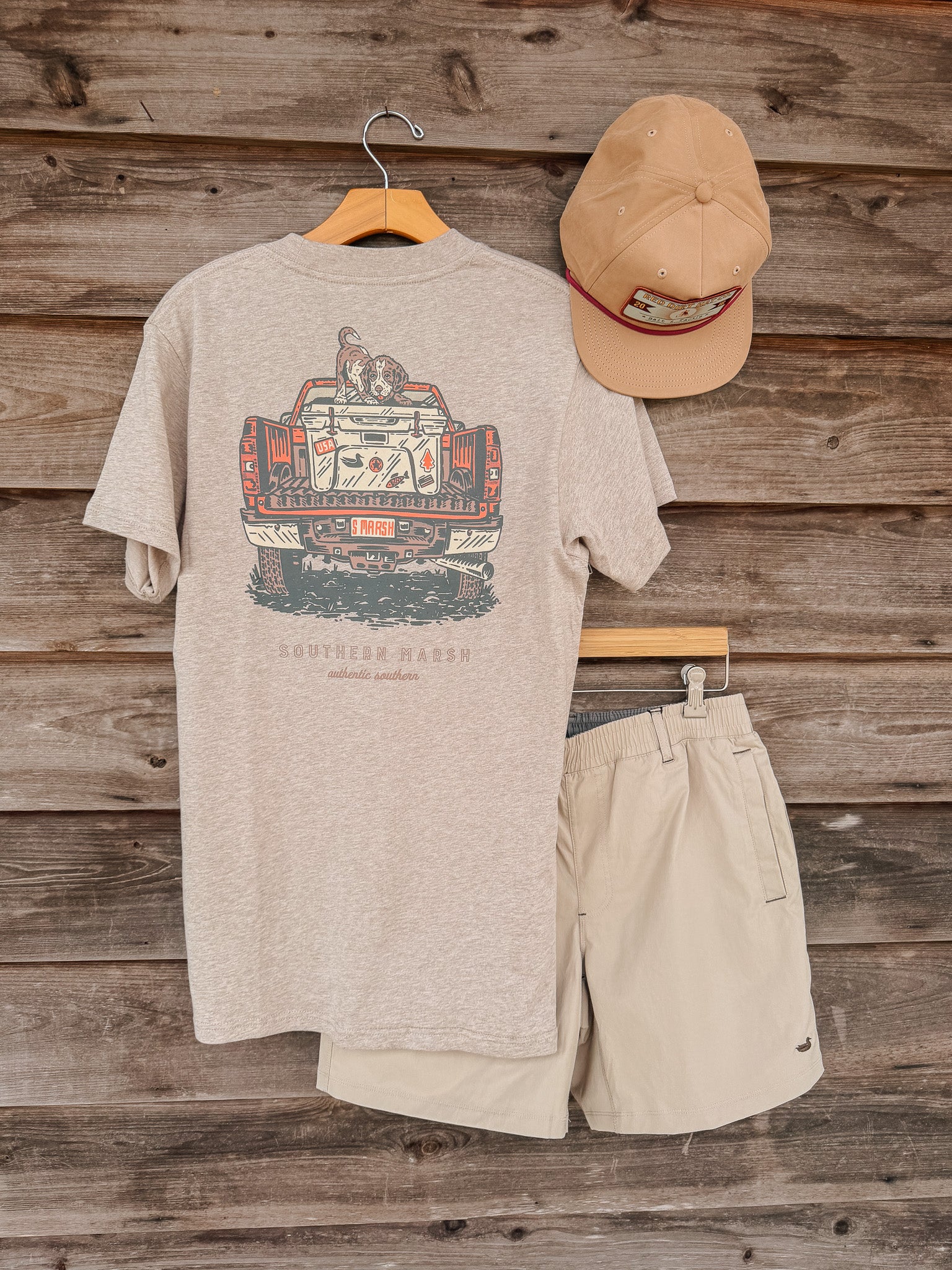Southern Marsh Loaded up Pup T-Shirt in Taupe