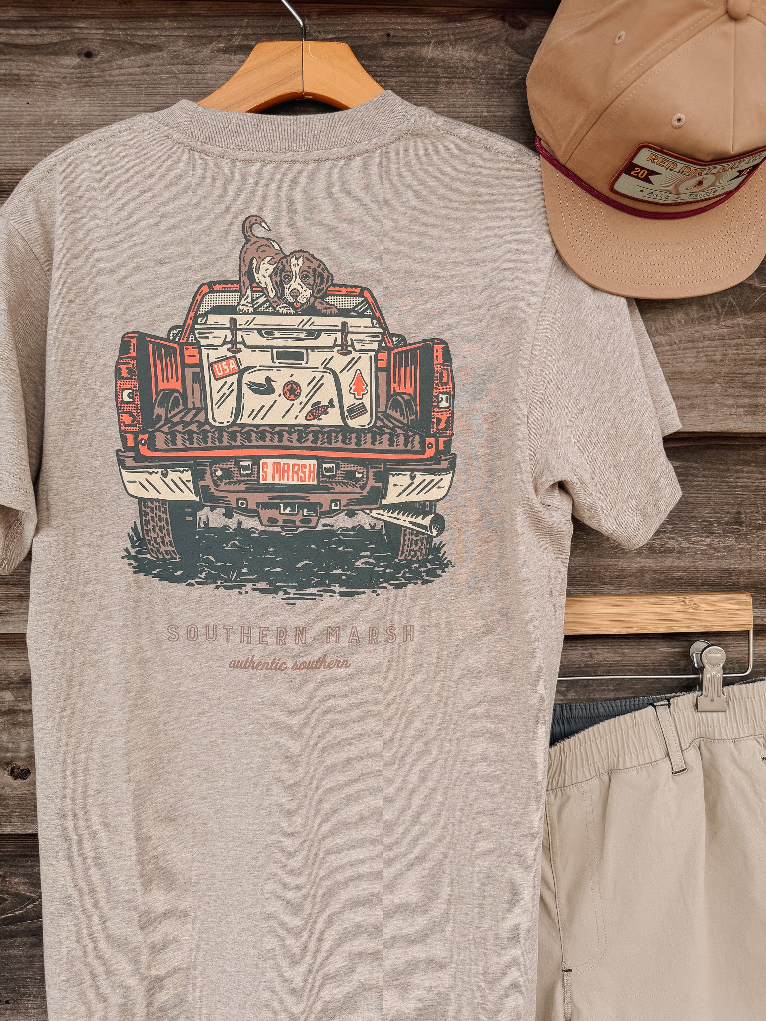 Southern Marsh Loaded up Pup T-Shirt in Taupe