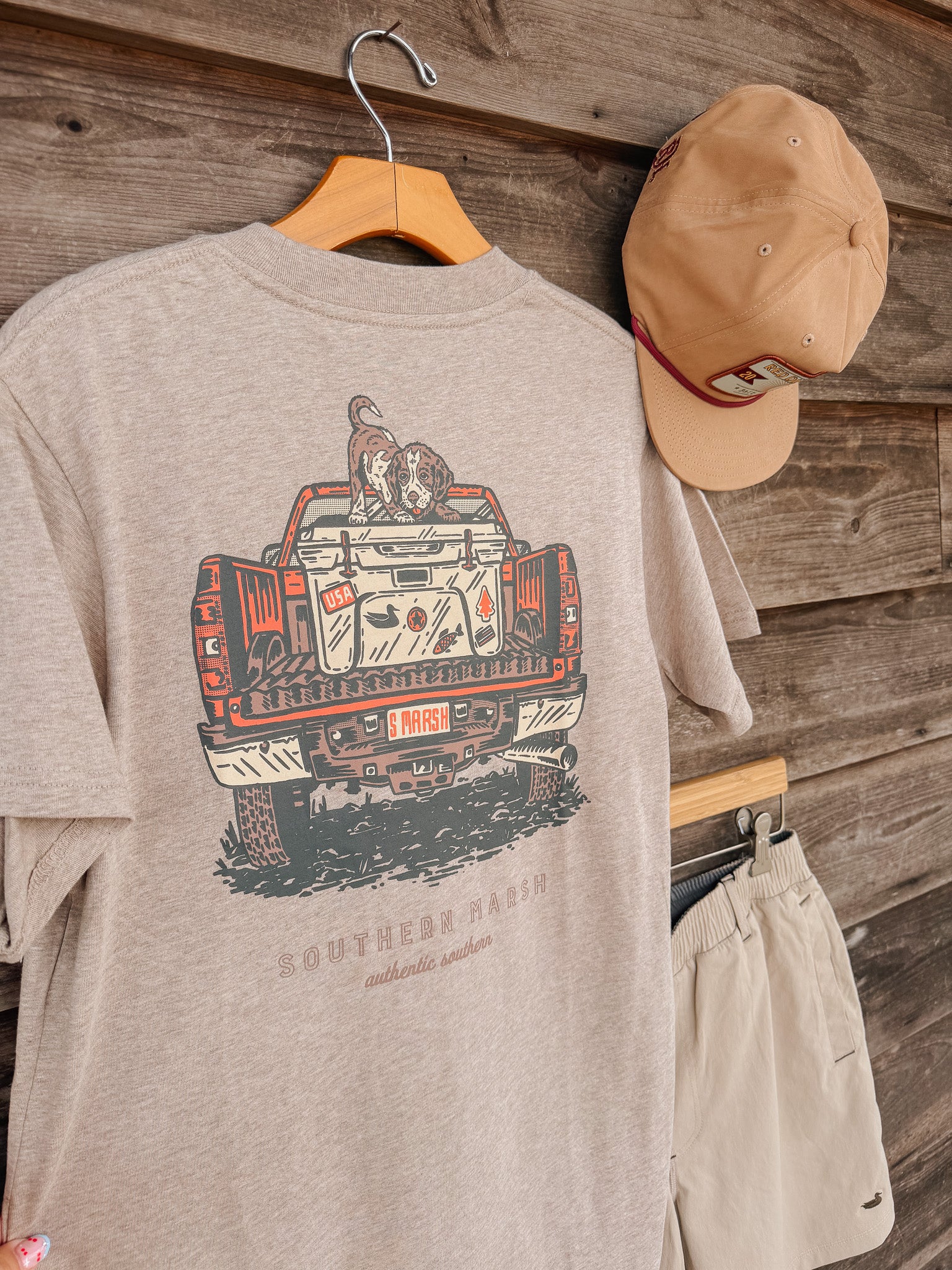 Southern Marsh Loaded up Pup T-Shirt in Taupe
